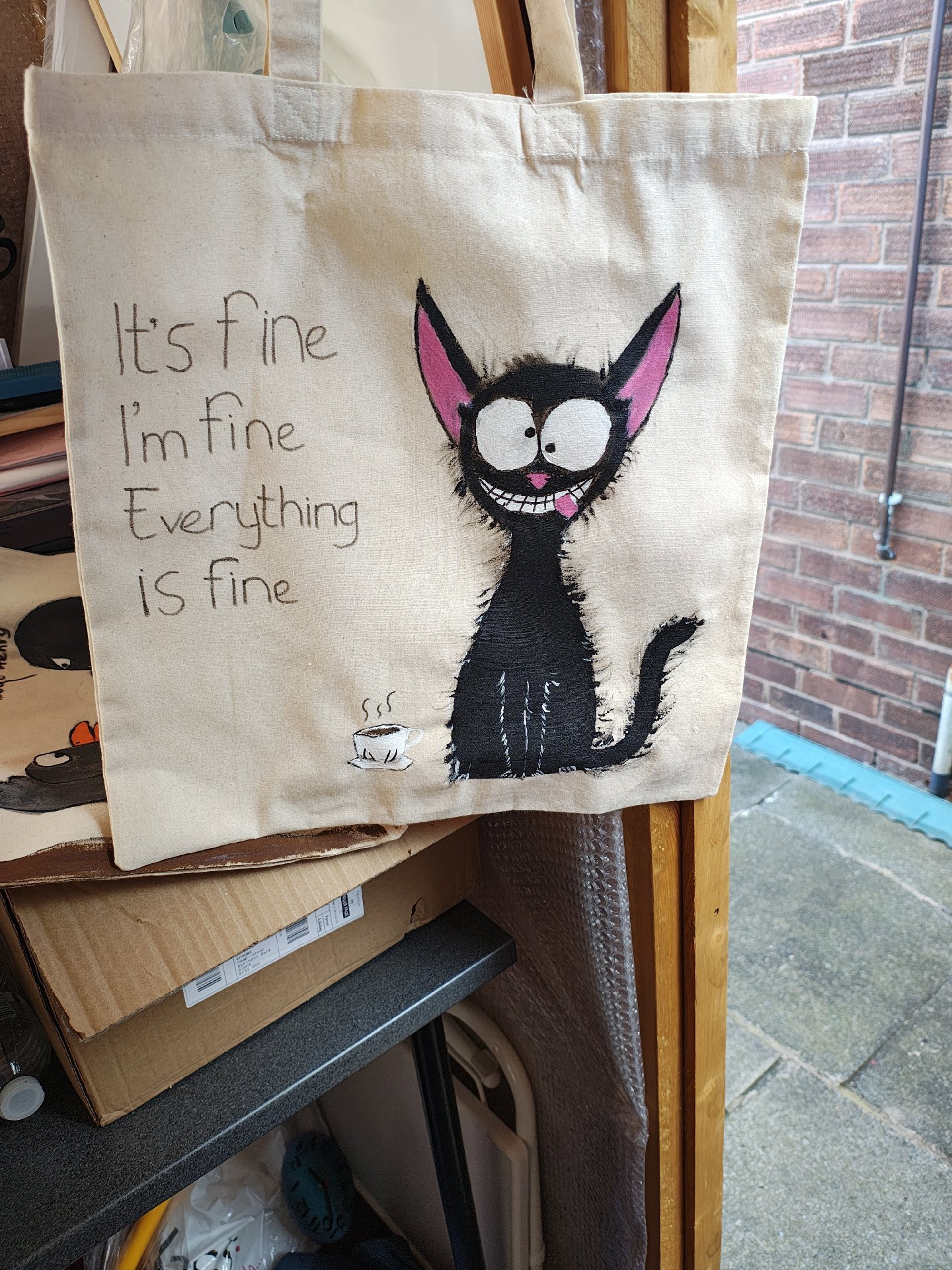 Cat on tote bag , Unbranded, Medium, New condition — preloved on SilentSale®