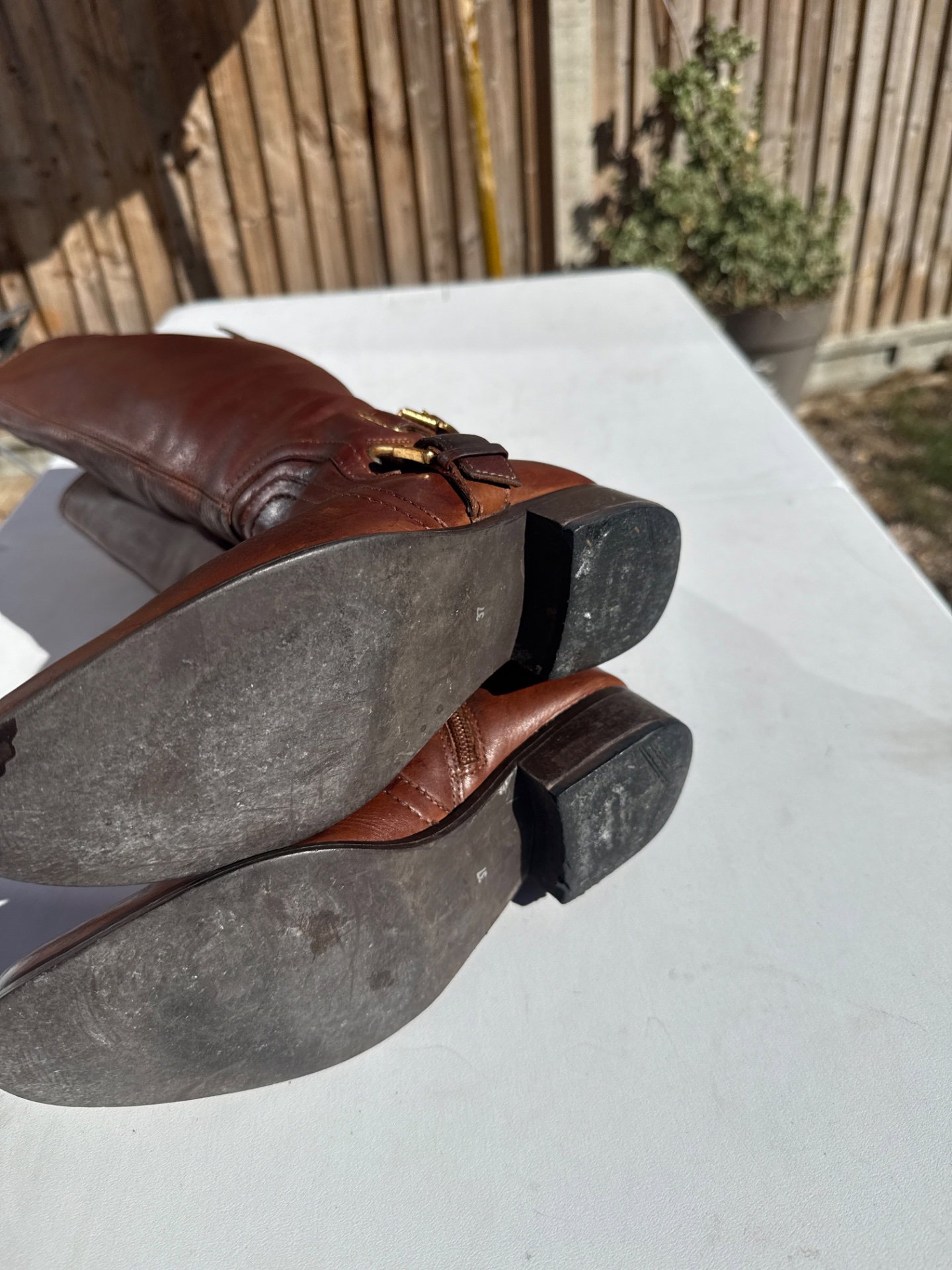 Dune Brown leather boots size 4UK, Dune, 4, Good condition — preloved on SilentSale®