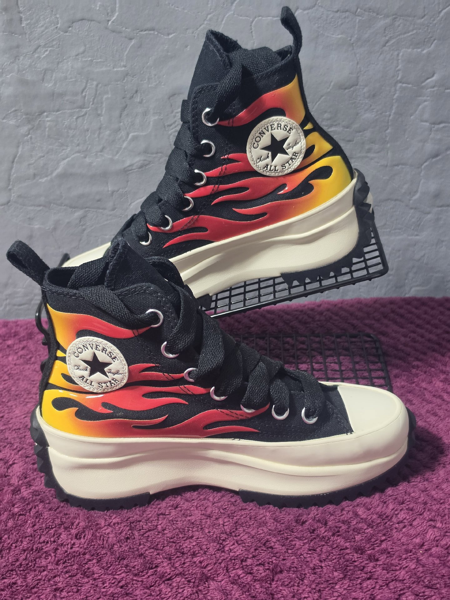 Converse Chuck Taylor All Star Platform Flame High Top Trainers, Converse, 3, Excellent condition — preloved on SilentSale®