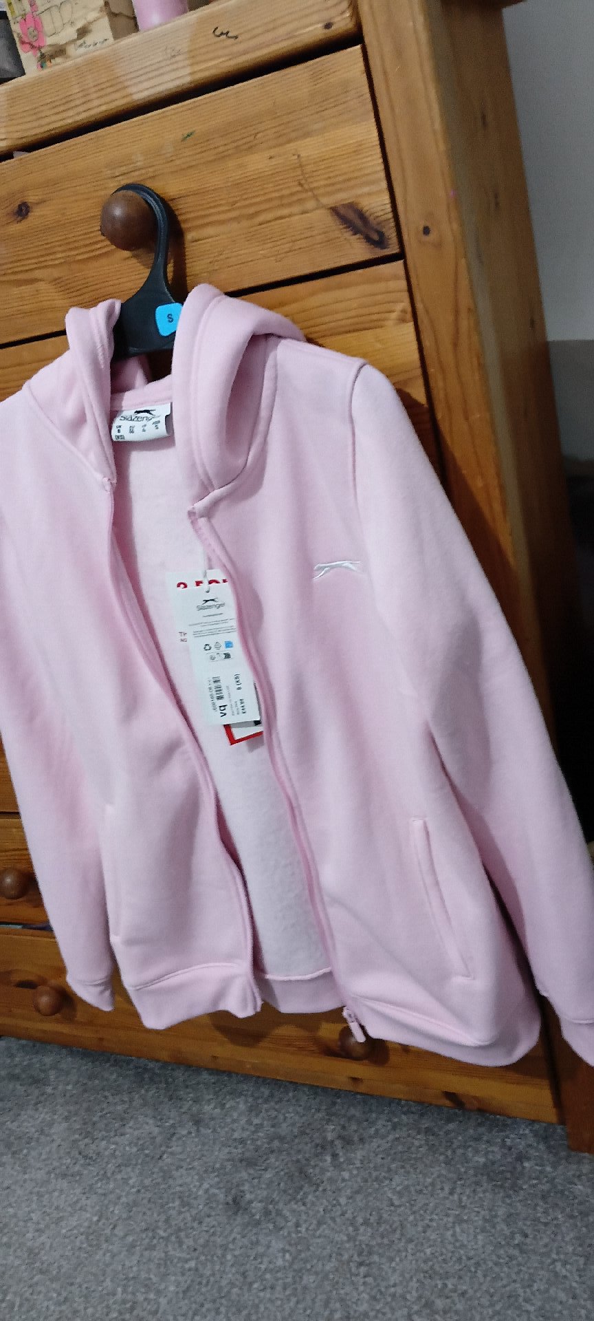 Slazenger Pink Fleece Zip Hoodie Jacket – UK 8 S, Slazenger, UK 8 S, New condition — preloved on SilentSale®