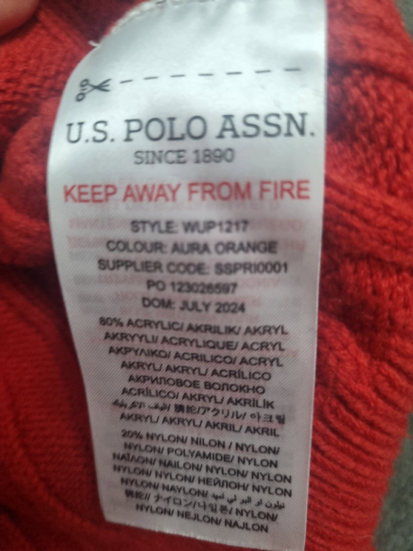 U.S. Polo Assn. Red Cable Knit Jumper – XL/16, U.S. Polo Assn, XL/16, Excellent condition — preloved on SilentSale®