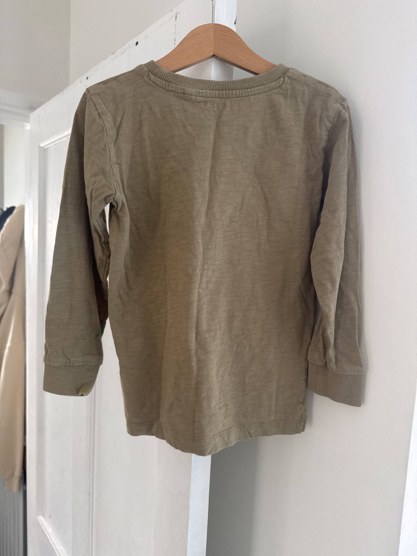 Khaki Long Sleeve T-Shirt, Next, 5-6 years, Good condition — preloved on SilentSale®
