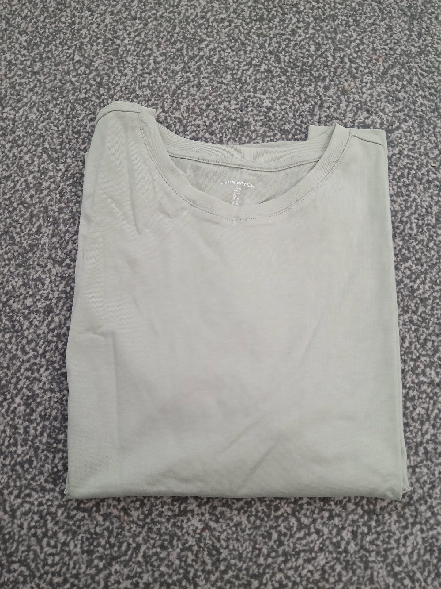 Amazon Essentials T-Shirt, Size M. Sage green, crew neck., Amazon Essentials, M, Like New condition — preloved on SilentSale®