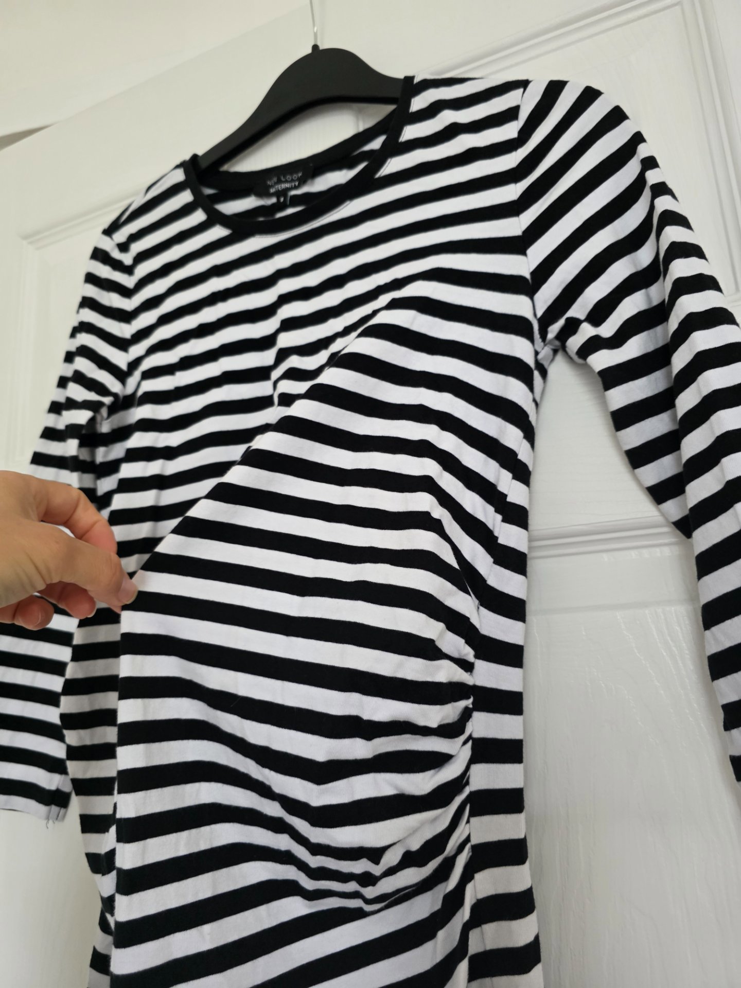 New Look Maternity Black & White Striped Dress, New Look, 8, Excellent condition — preloved on SilentSale®