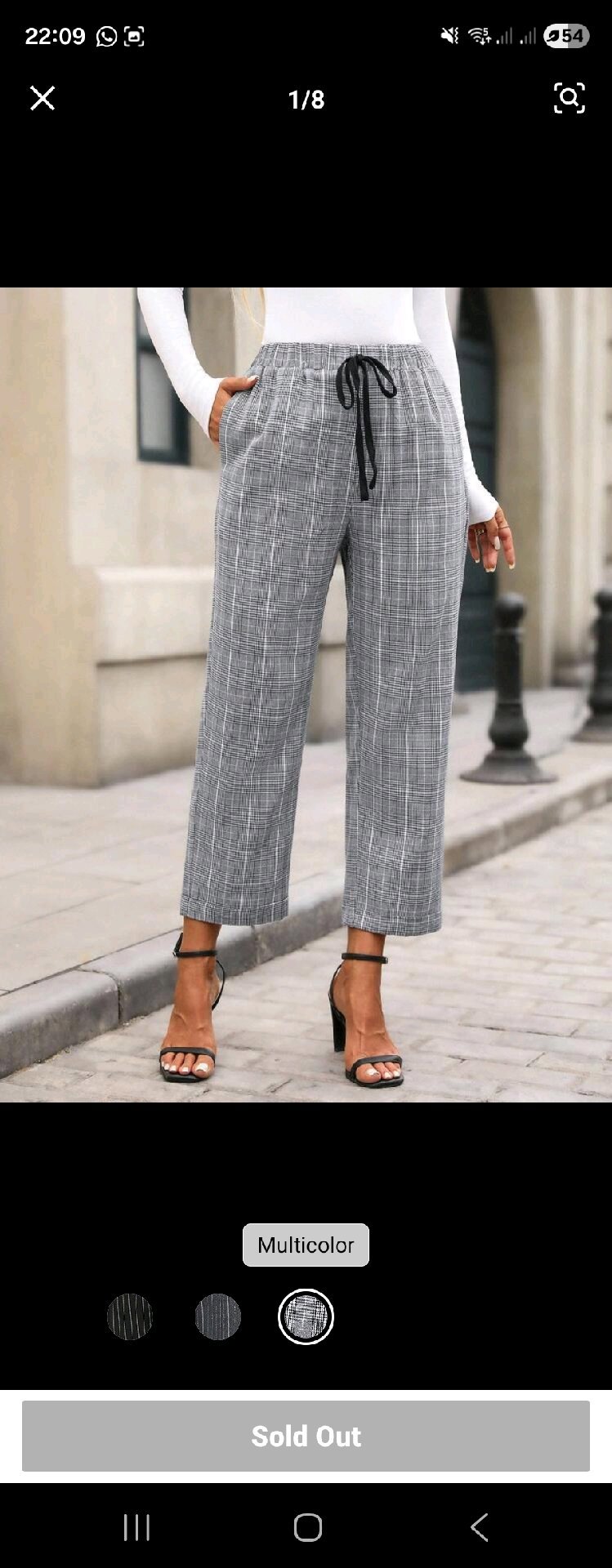 Grey Checked Drawstring Trousers, Unbranded, 8, New condition — preloved on SilentSale®