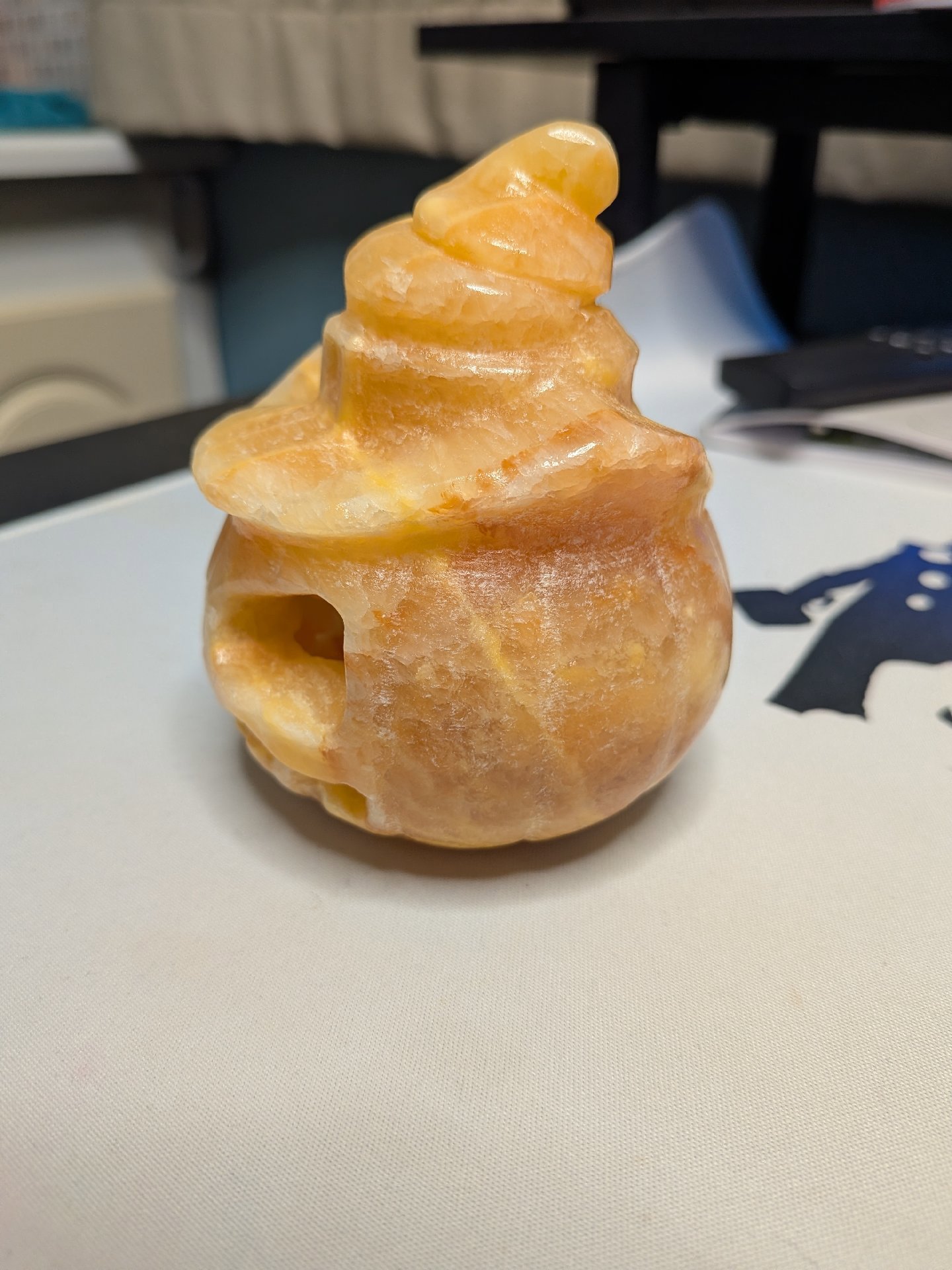 Carved yellow calcite Halloween Pumpkin tea light holder, Other, Medium, Excellent condition — preloved on SilentSale®
