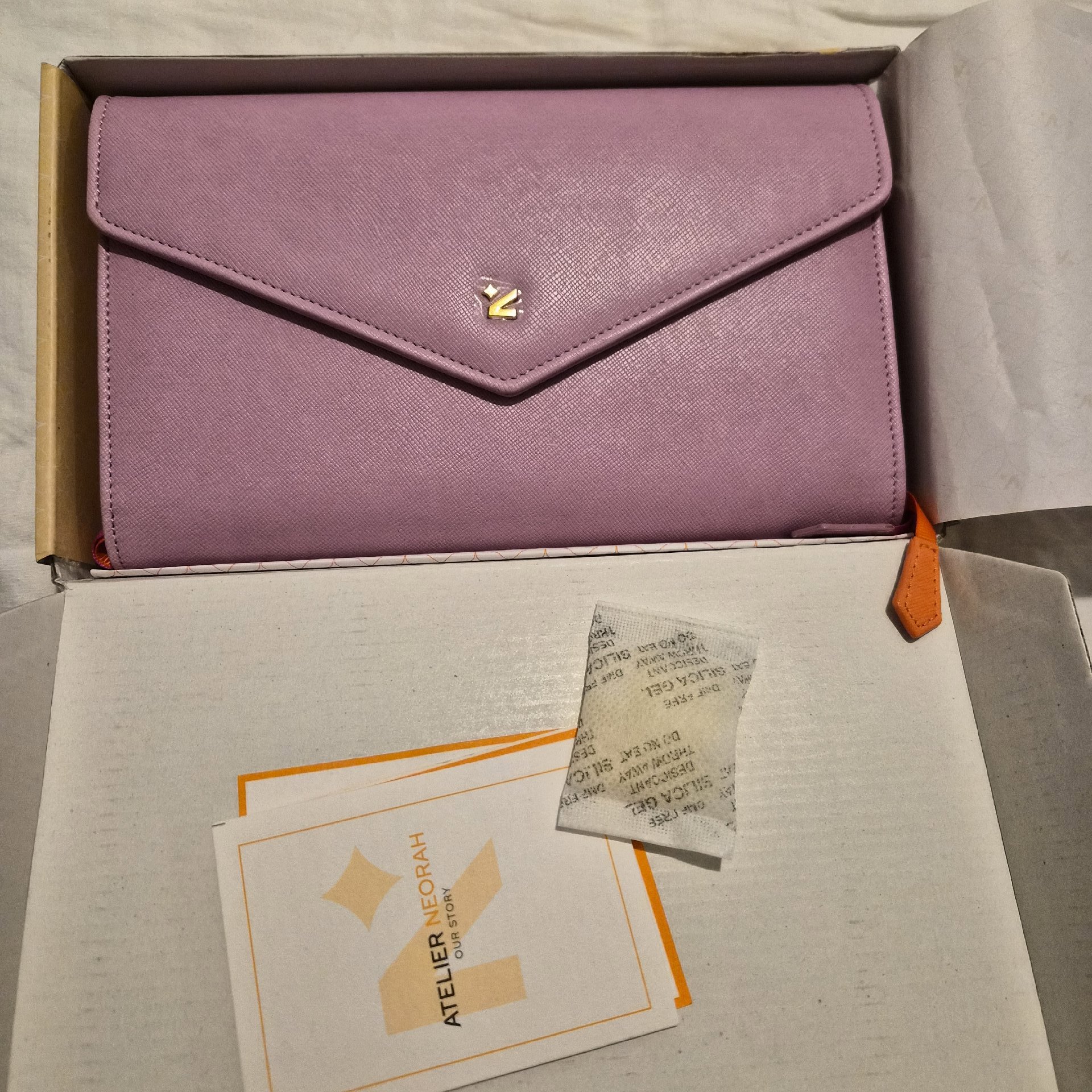 Atelier Neorah Lilac Envelope Clutch Bag, Atelier Neorah, Medium, Like New condition — preloved on SilentSale®