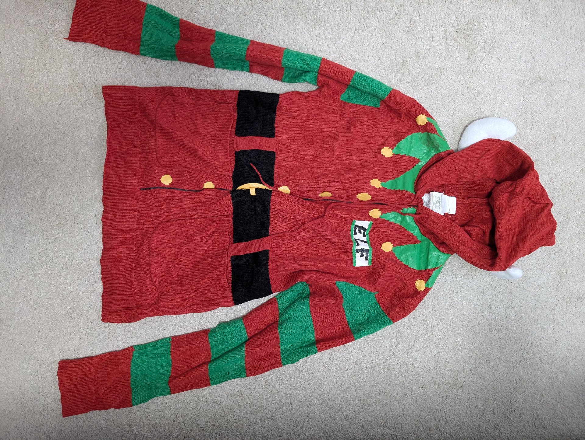 Christmas Elf Hooded Sweater Jumper Medium, e.l.f., M, Excellent condition — preloved on SilentSale®