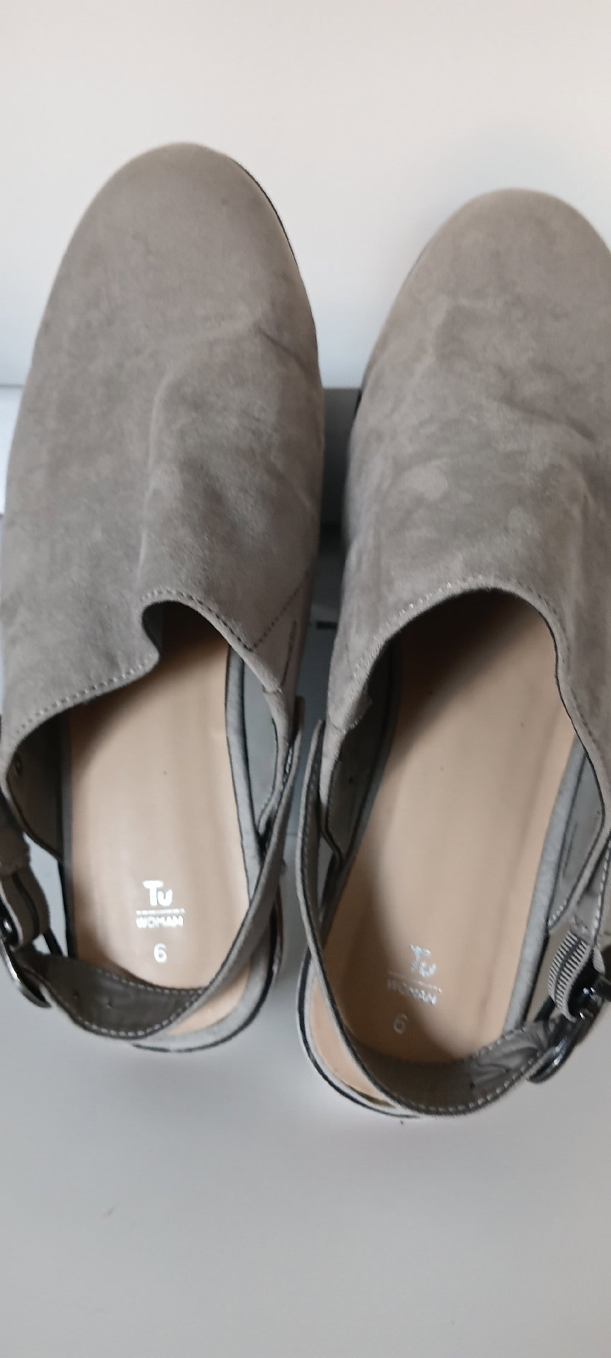 Tu Woman Grey Suede Slingback Shoes – UK 6, TU, 6, Excellent condition — preloved on SilentSale®