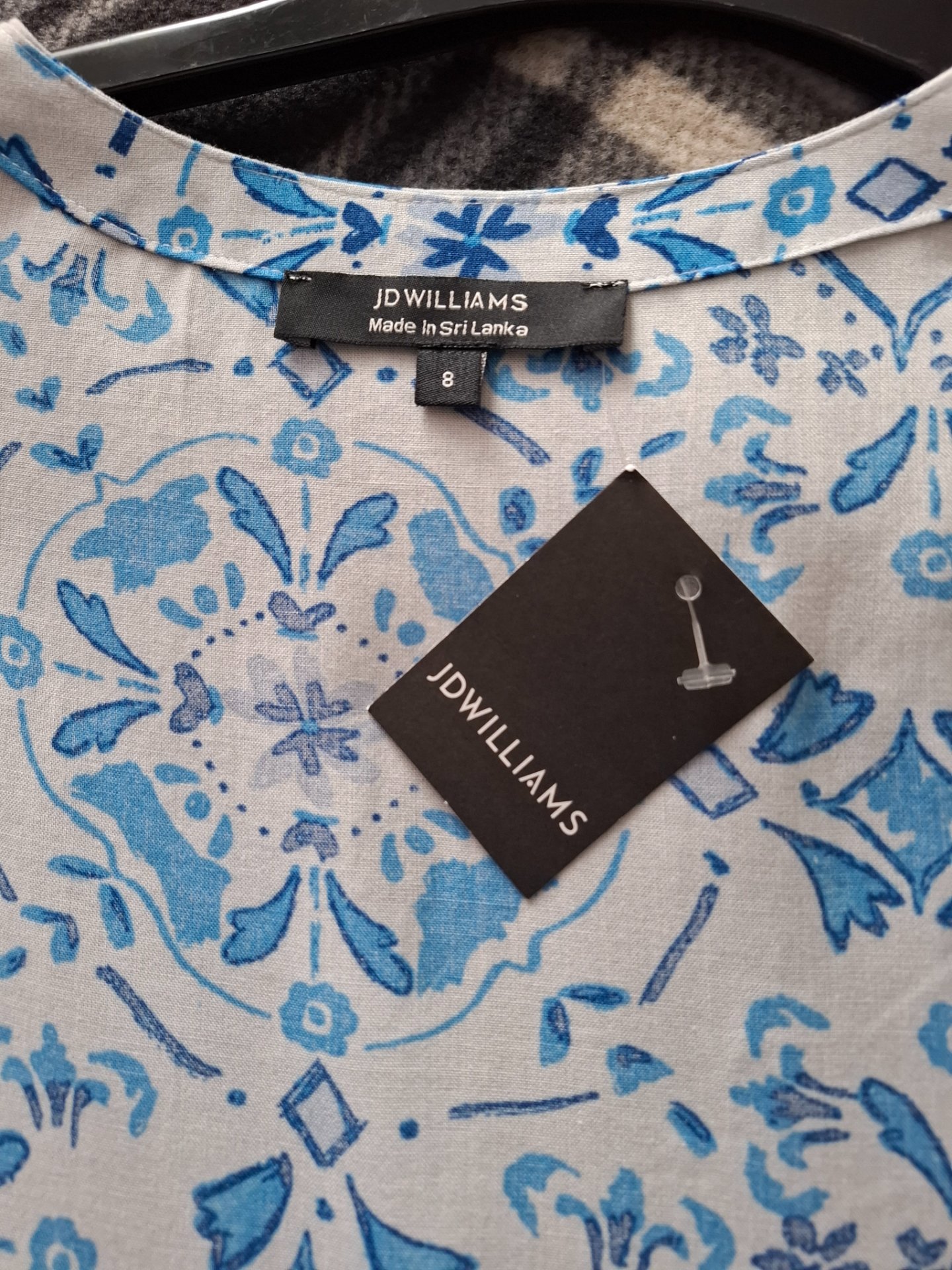 JD Williams Blue Patterned Midi Dress – Size 8, JD Williams, 8, New condition — preloved on SilentSale®
