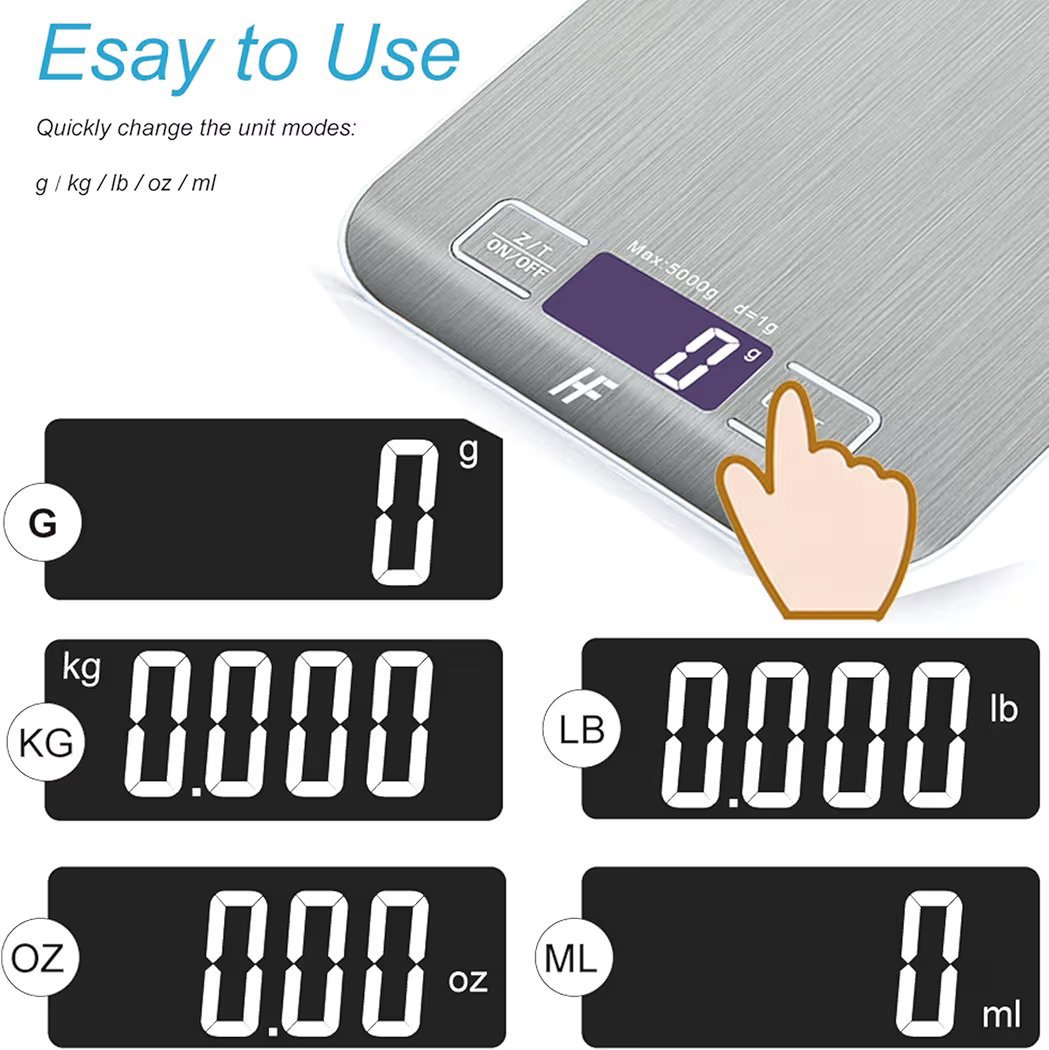 HF Digital Kitchen Scale Stainless Steel 5kg Capacity, HF, One Size, New condition — preloved on SilentSale®