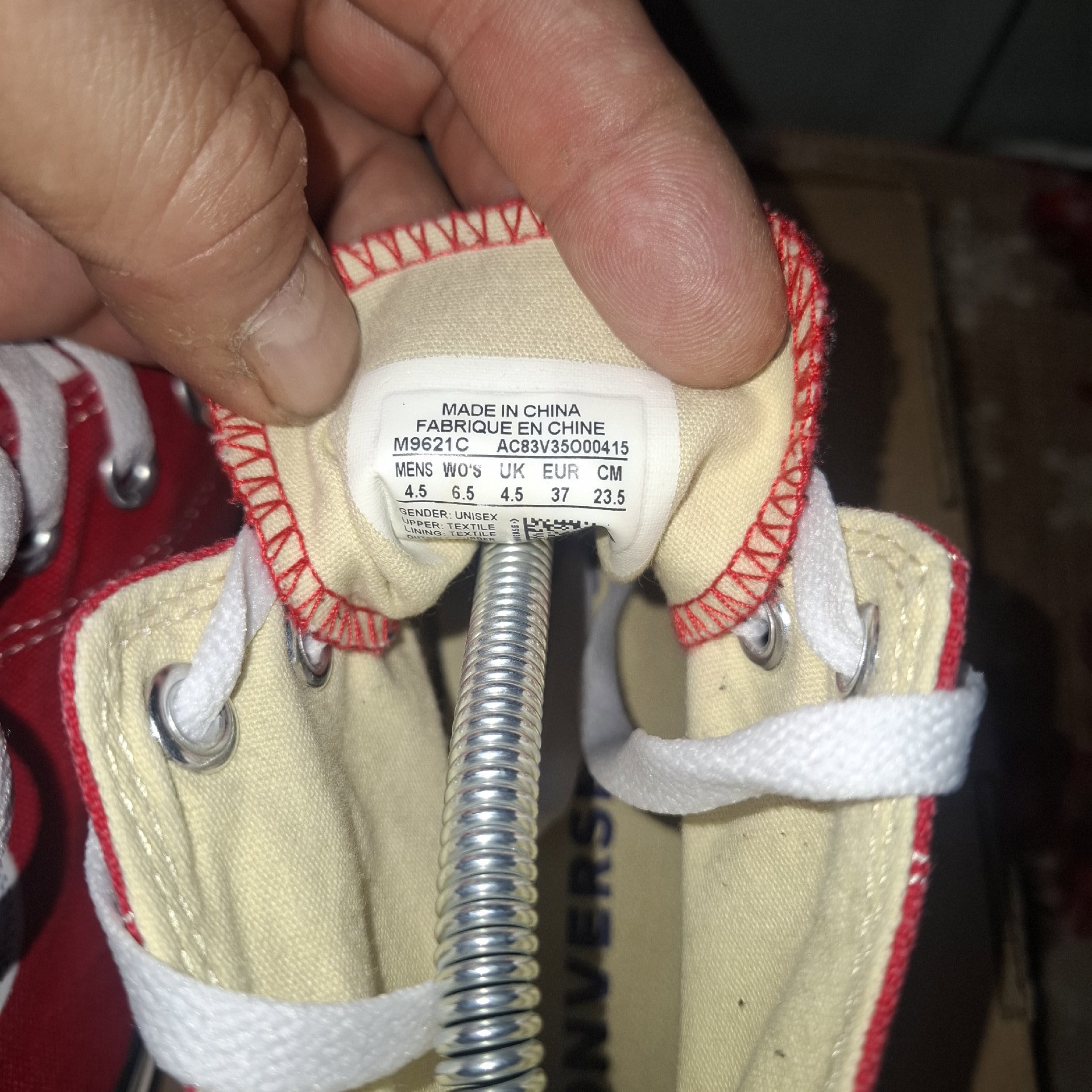 Converse Red High Top Canvas Trainers UK 4.5, Converse, 4.5, Excellent condition — preloved on SilentSale®