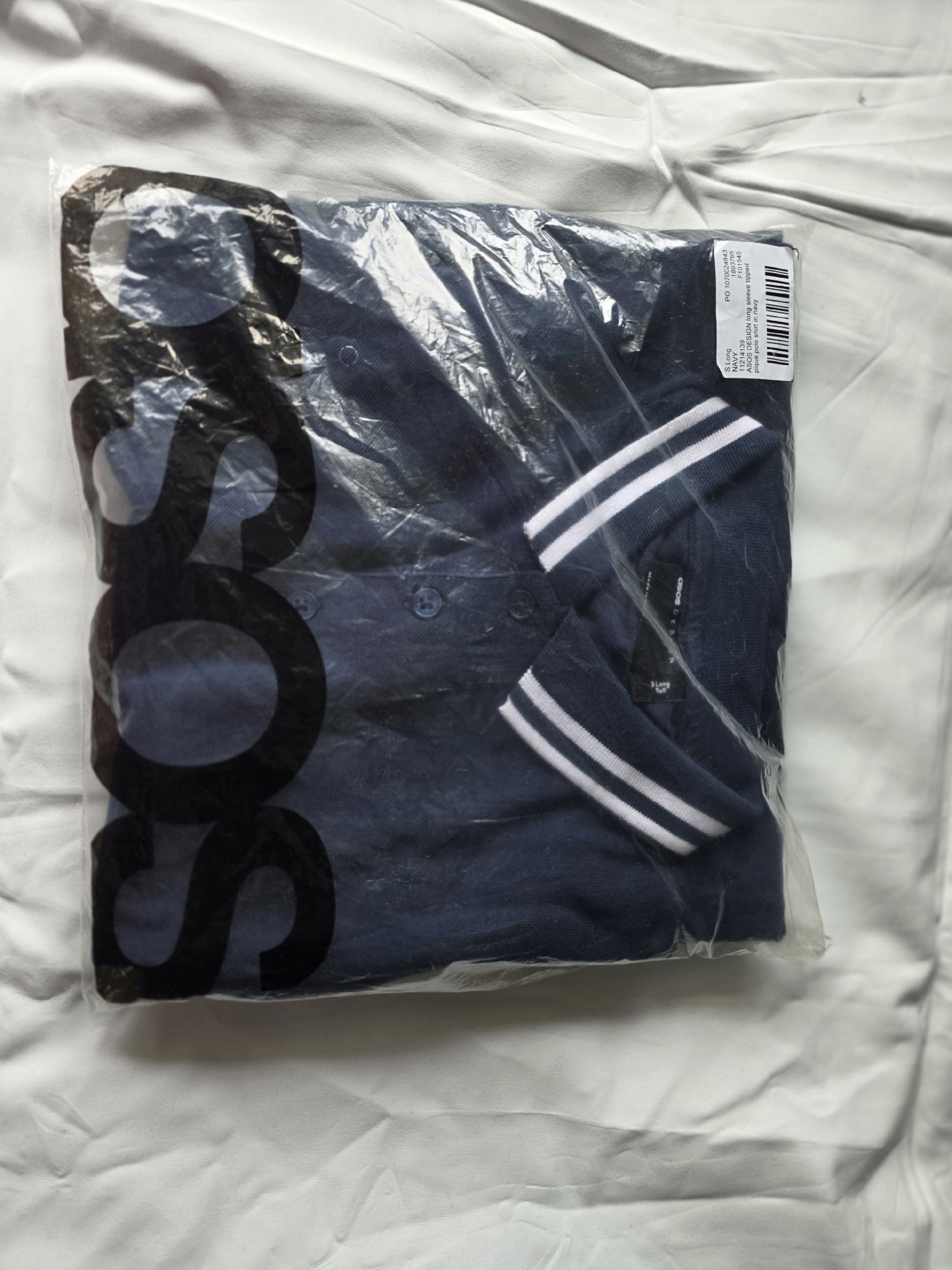 Men’s Navy Long Sleeve Polo, ASOS Design, S, New condition — preloved on SilentSale®