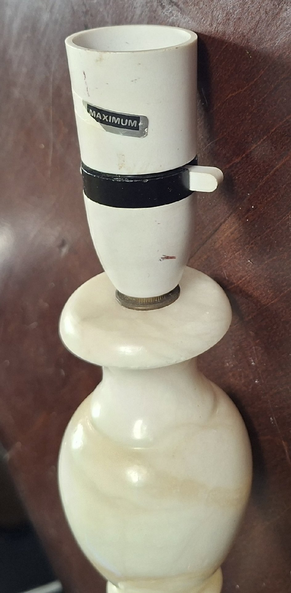 Vintage Cream Marble Table Lamp Base – Approx 20cm Tall, Vintage, 20cm height, Good condition — preloved on SilentSale®