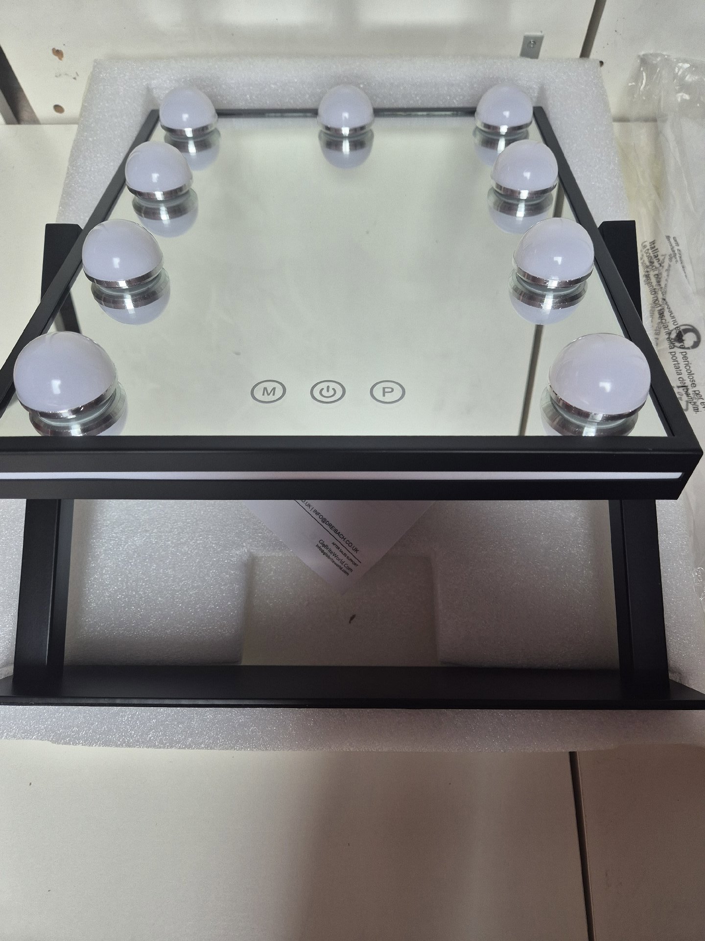 LED Lighted Vanity Mirror with Magnifying Mirror and Shelf, GLO-BRITE, Medium, New condition — preloved on SilentSale®