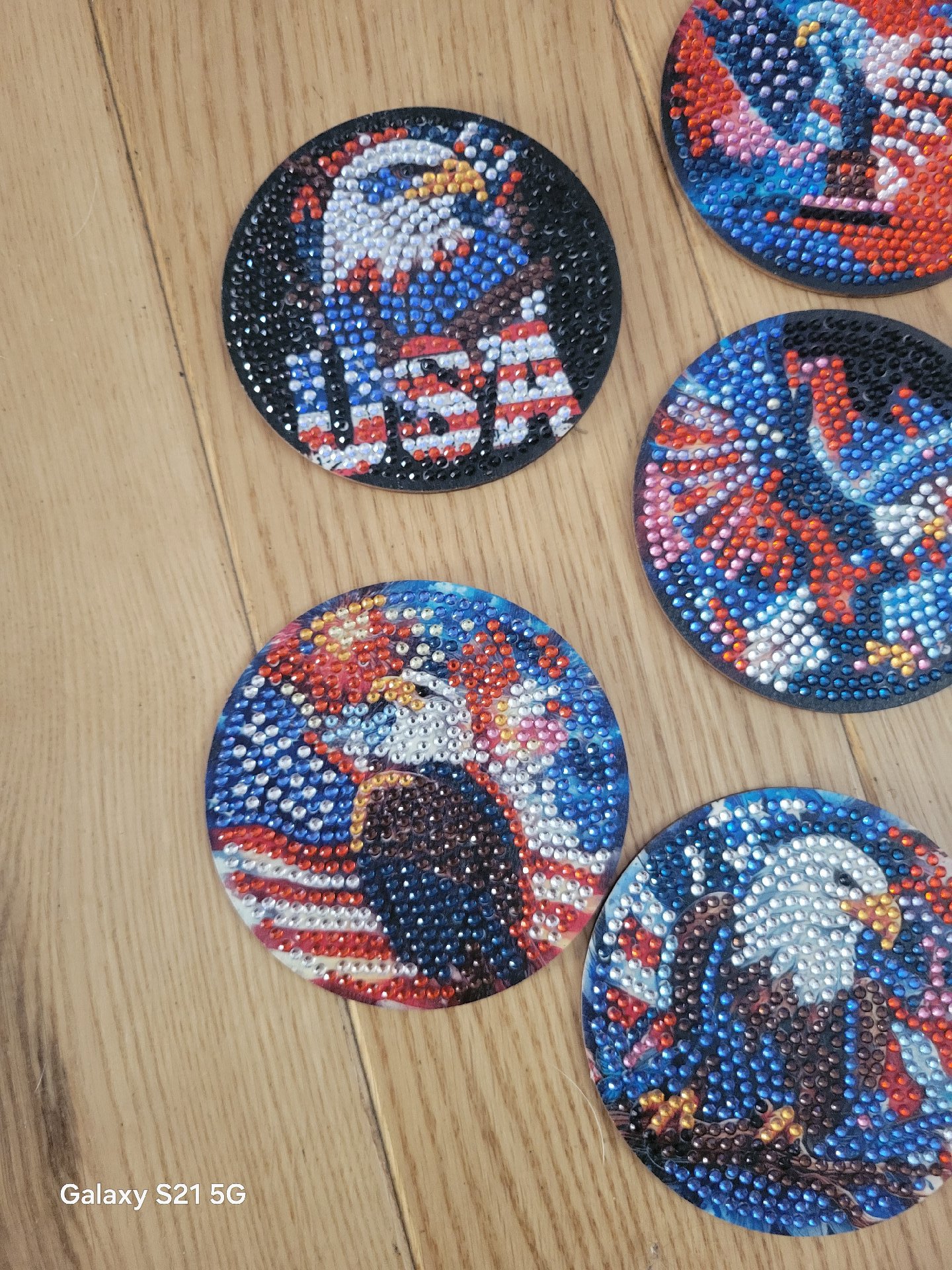 Usa themed diamond art coasters , Handmade, One Size, New condition — preloved on SilentSale®