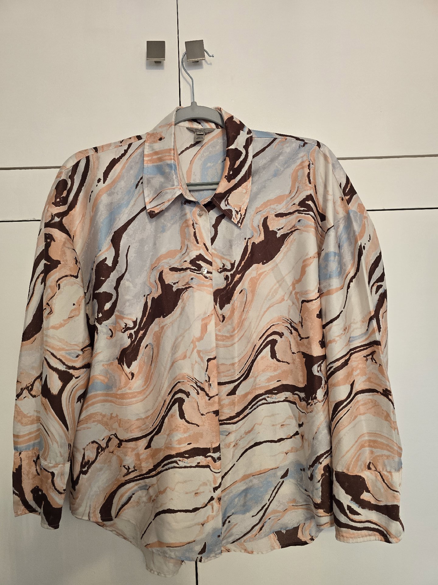 River Island Marble Print Long Sleeve Shirt – UK 8, River Island, 8, Excellent condition — preloved on SilentSale®
