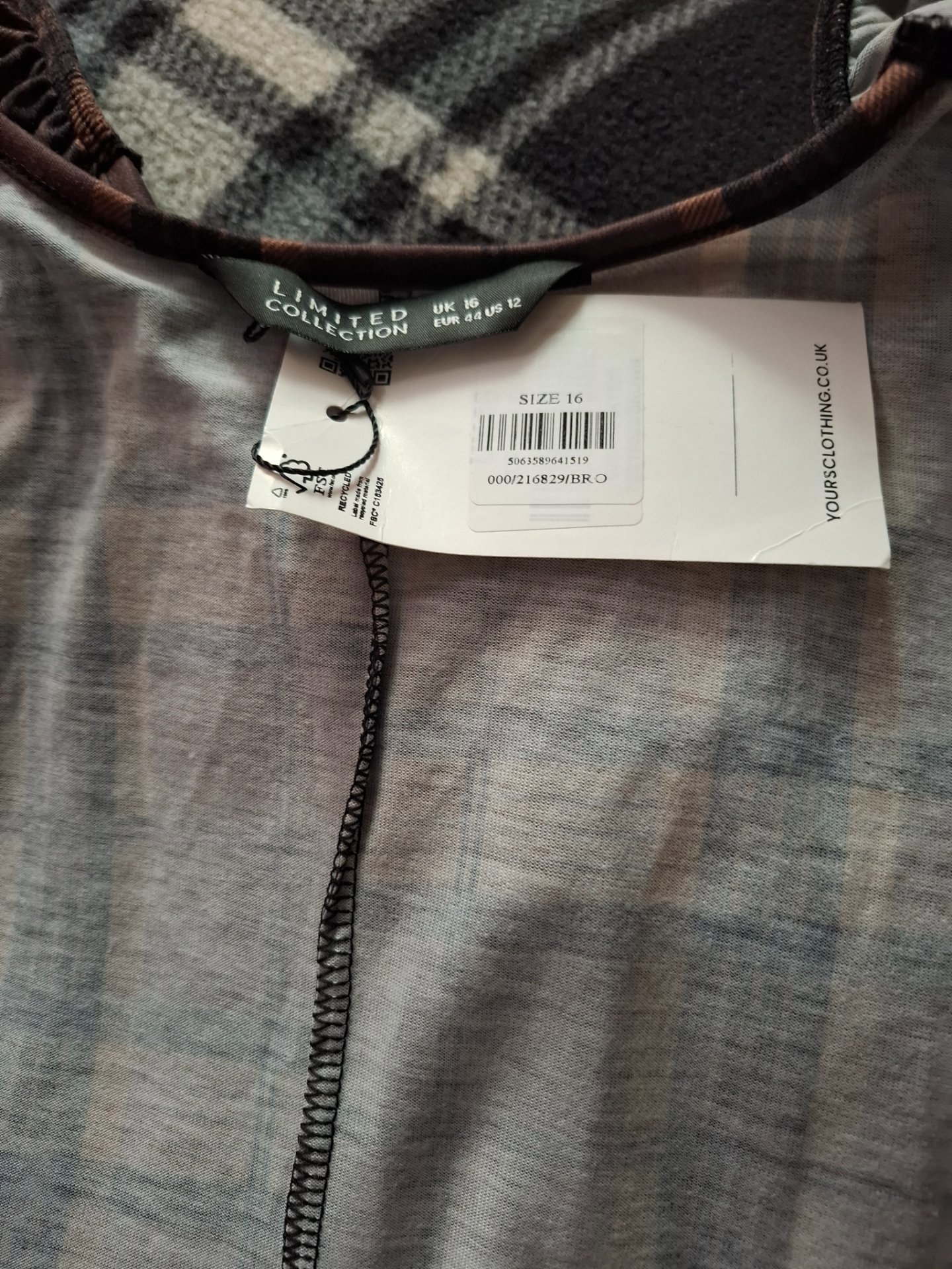 Limited Collection Brown Checked Bodycon Dress – UK 16, Marks & Spencer, 16, New condition — preloved on SilentSale®
