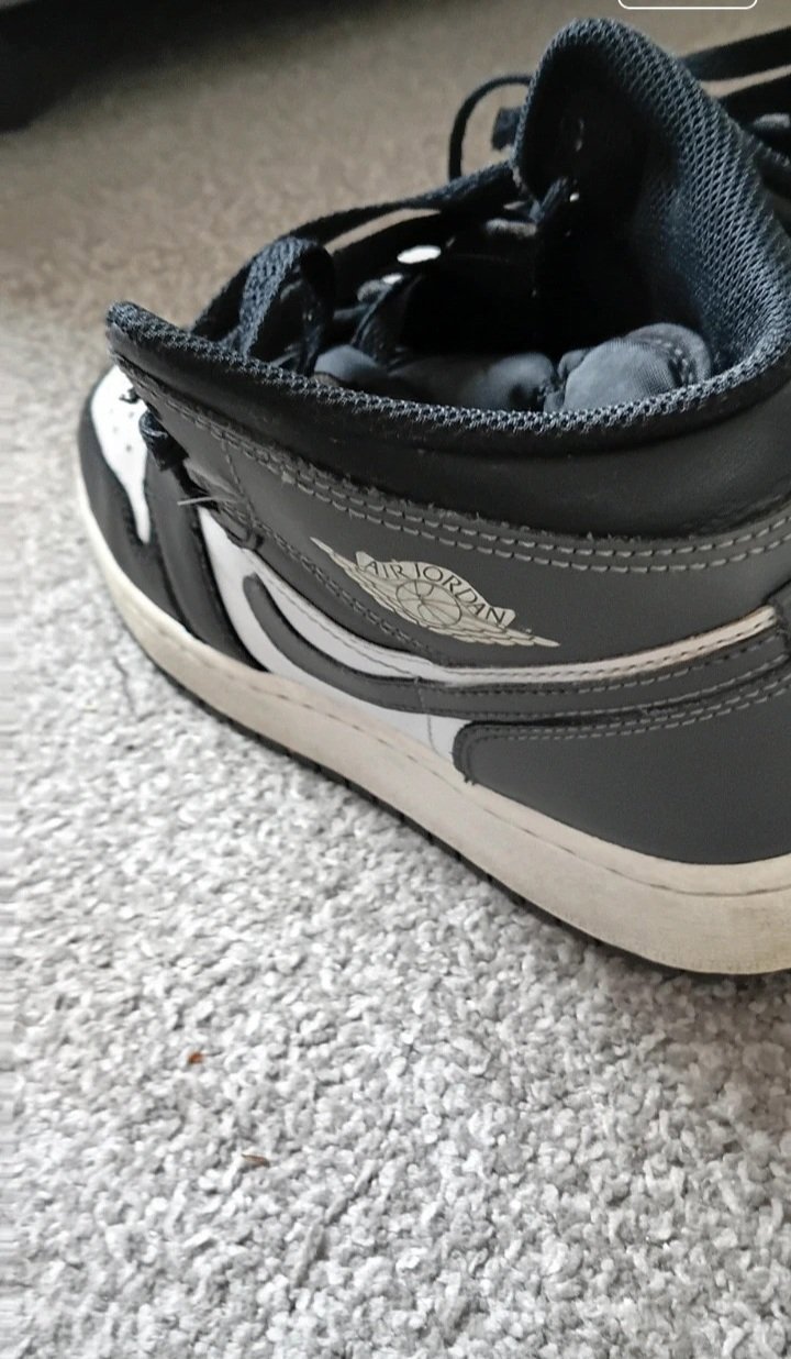 Nike Air Jordan 1 Mid Black White Grey Trainers, Nike, 6, Good condition — preloved on SilentSale®