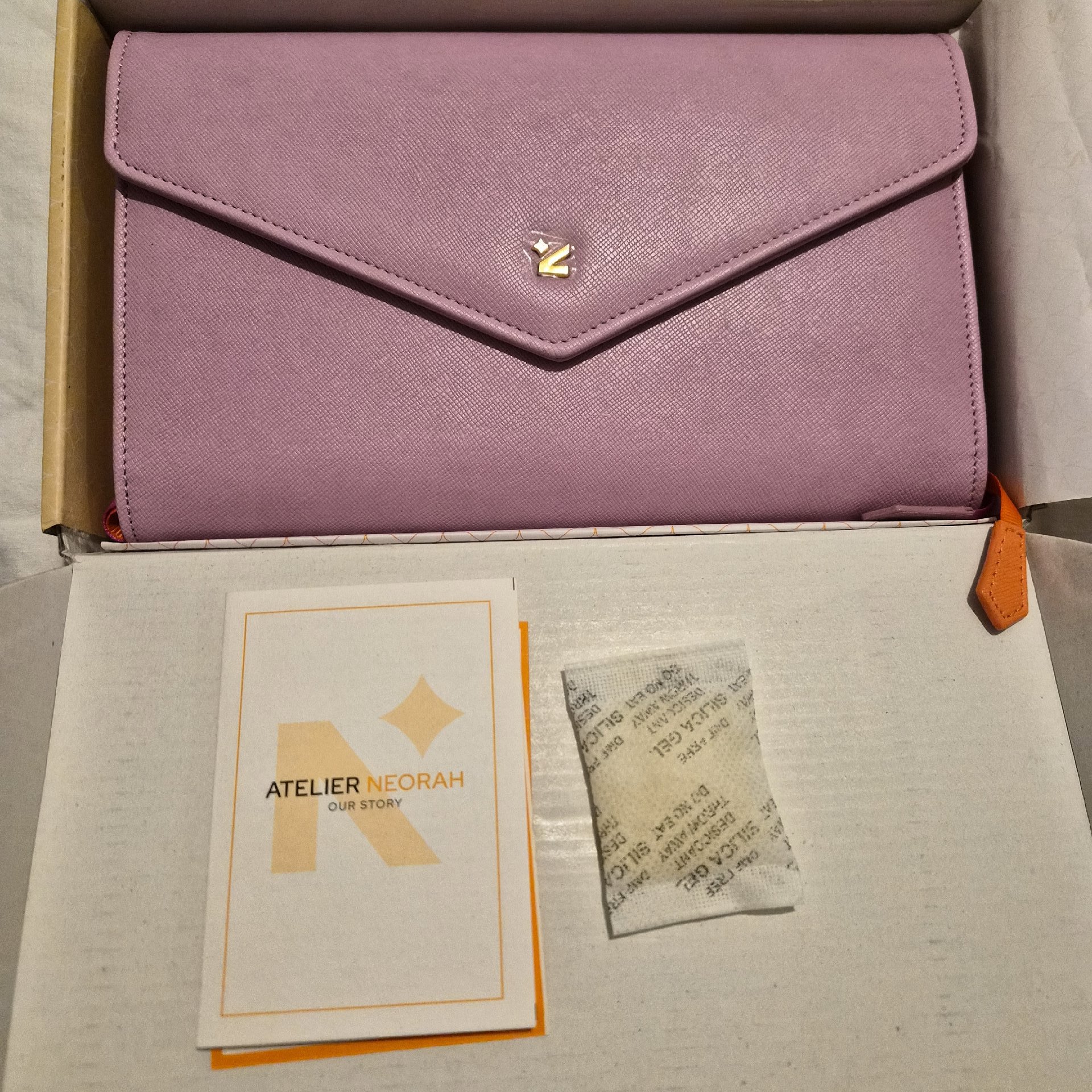 Atelier Neorah Lilac Envelope Clutch Bag, Atelier Neorah, Medium, Like New condition — preloved on SilentSale®