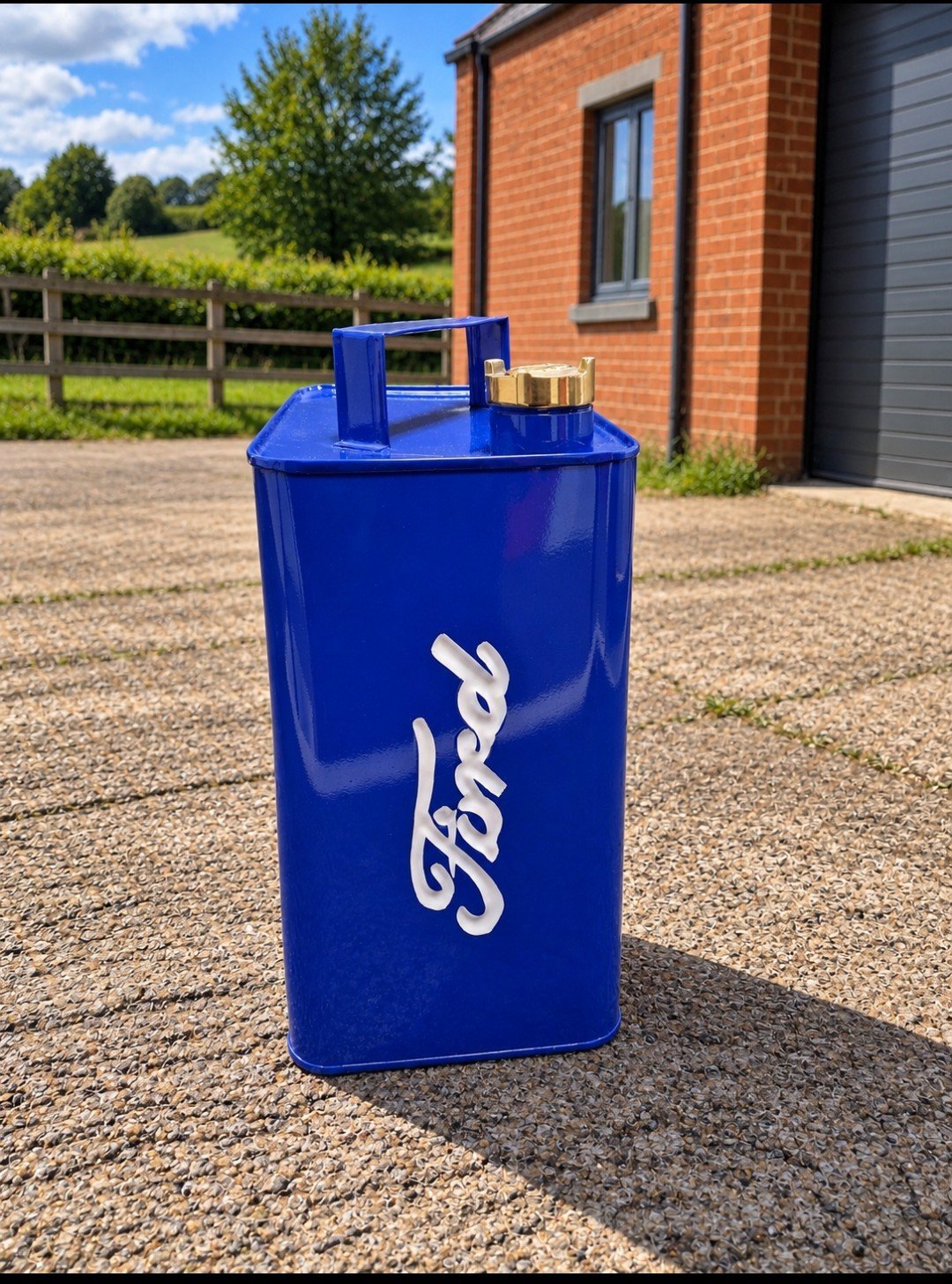 New Reproduction Ford Cosworth Blue Metal Petrol Can – Garage, Mancave Decor, Ford, Large, New condition — preloved on SilentSale®