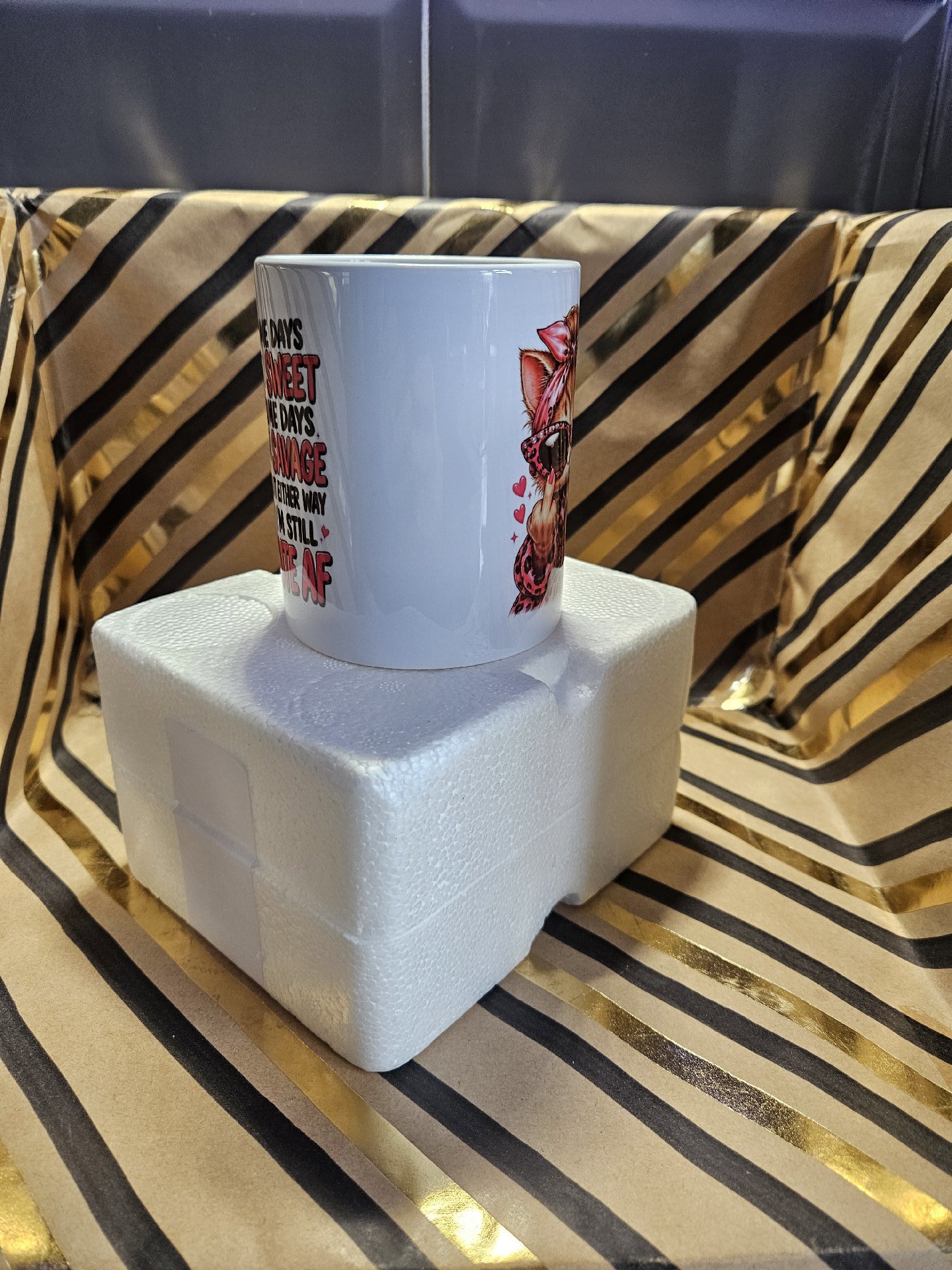 Novelty Ceramic Mug with Cute Cat and Quote, Unbranded, One Size, New condition — preloved on SilentSale®
