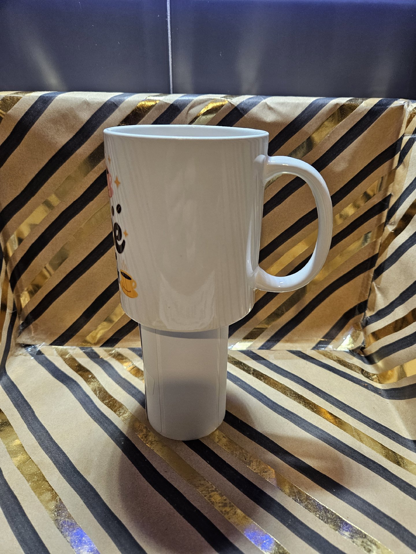 White Ceramic Coffee Mug with 'Fueled by Iced Coffee & Anxiety' Print, Unbranded, One Size, New condition — preloved on SilentSale®