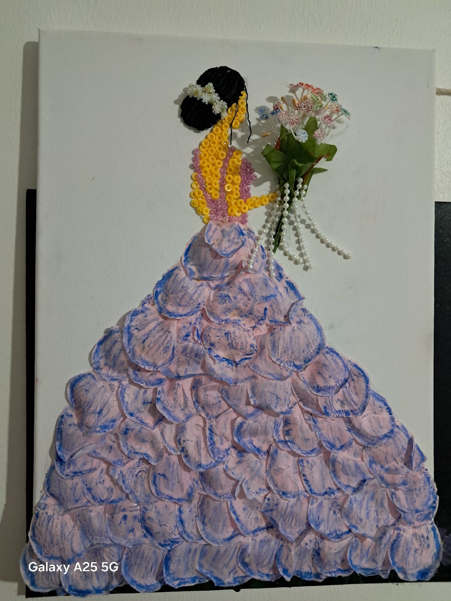 Handmade 3D Mixed Media Wall Art of Woman in Dress, selfmade, One Size, Excellent condition — preloved on SilentSale®