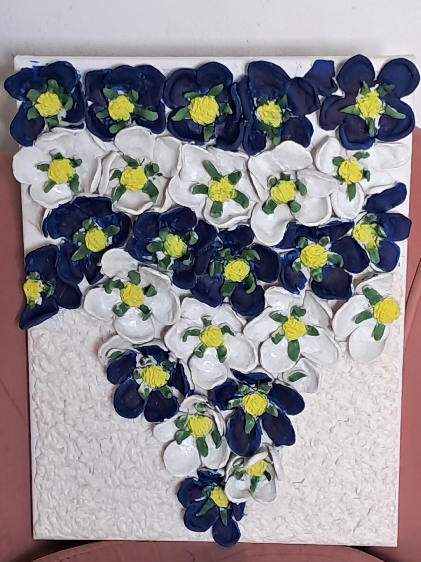 Handmade Ceramic Floral Wall Art Panel, selfmade, Medium, Excellent condition — preloved on SilentSale®