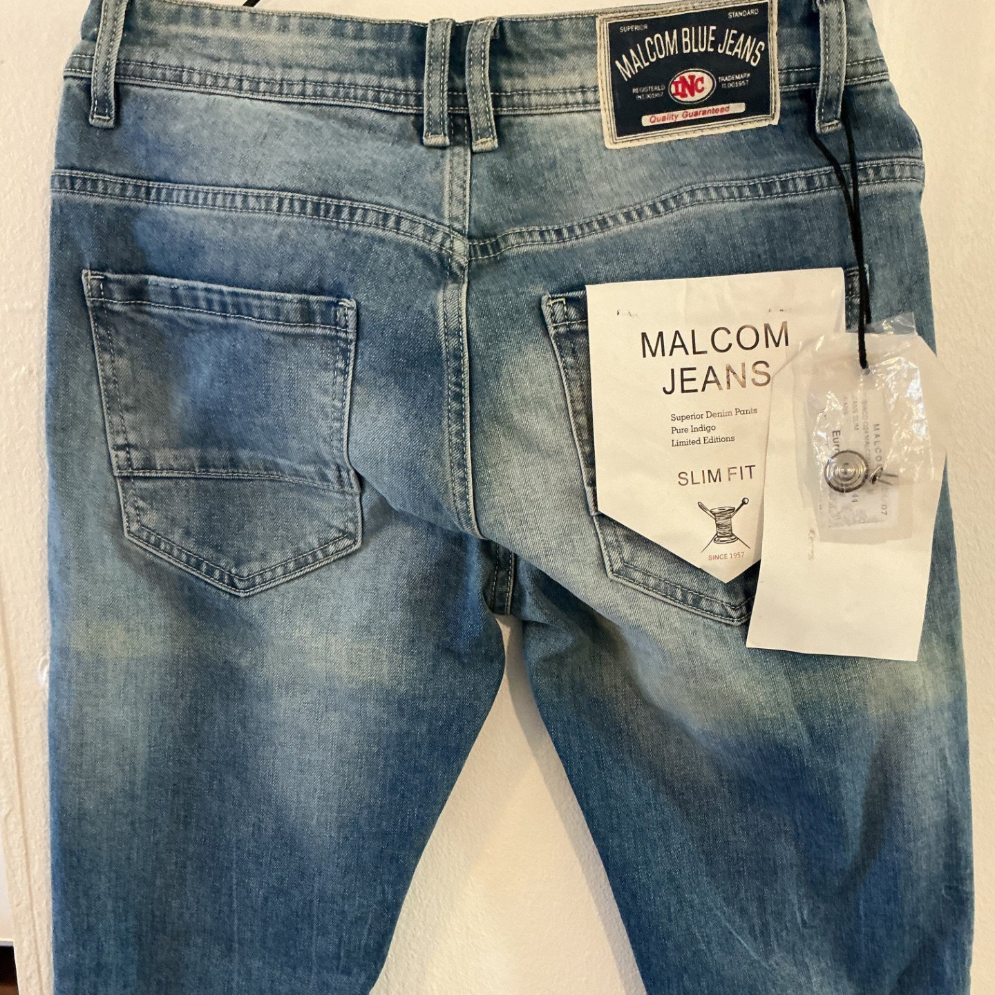 Malcom 1957 Light Blue Skinny Jeans Size S, Malcom 1957, S, New condition — preloved on SilentSale®
