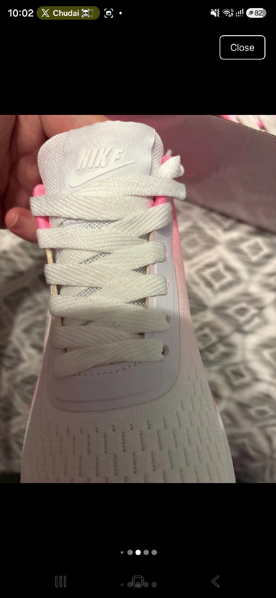 Nike Pink and White Trainers, Nike, 6, New condition — preloved on SilentSale®