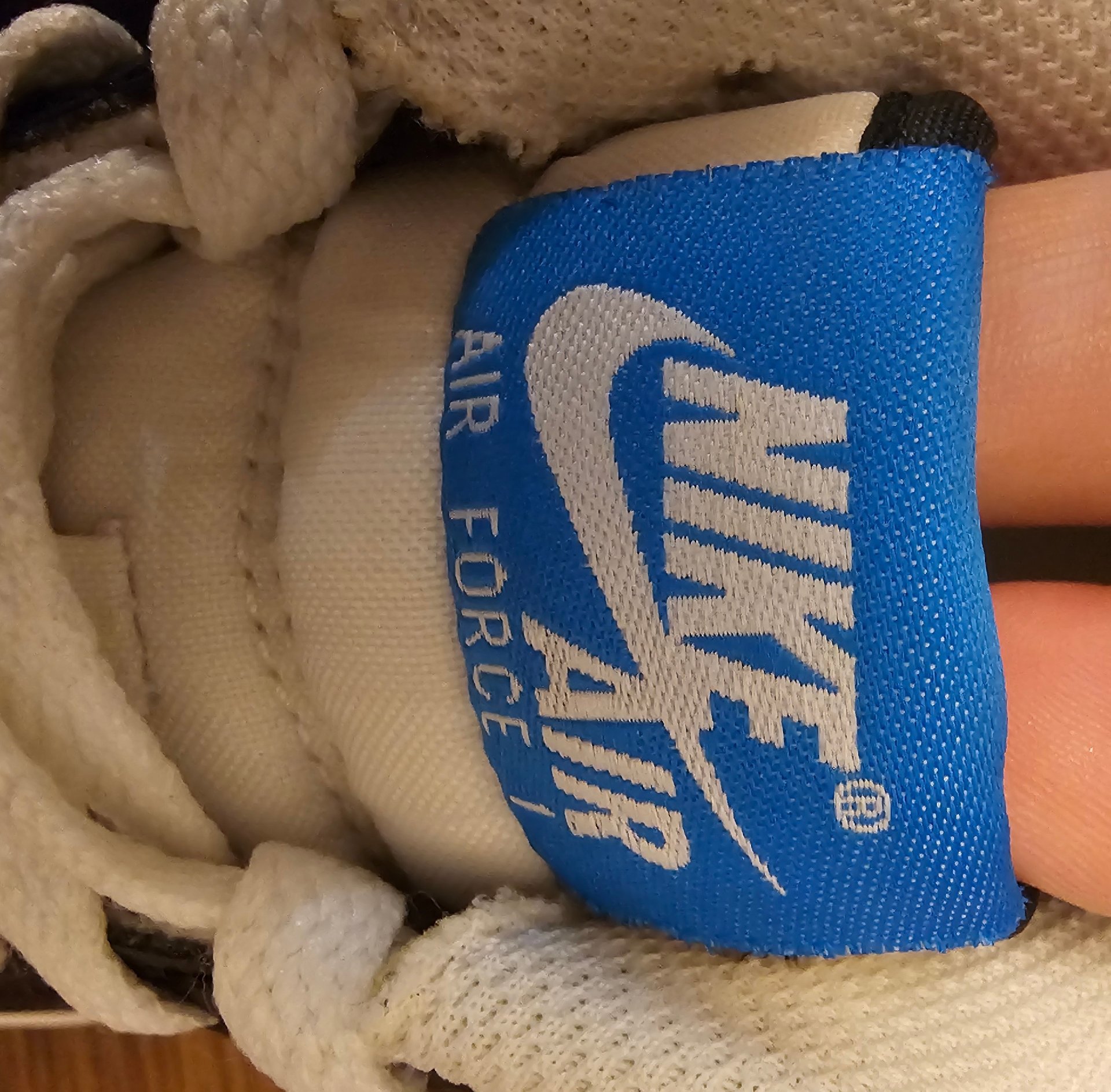 Nike Air Force 1 Low White Black Light Photo Blue (GS) size UK 5, Nike, 5, Like New condition — preloved on SilentSale®