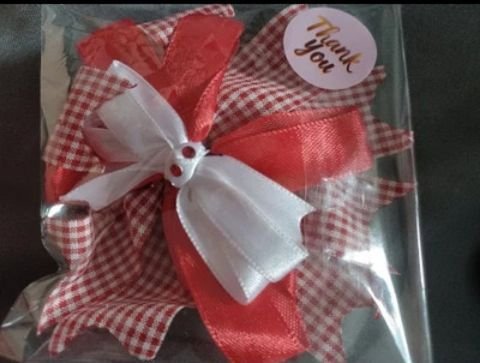 Red anhandmade red & White Ribbon Hair Bobble, Red, One Size, New condition — preloved on SilentSale®