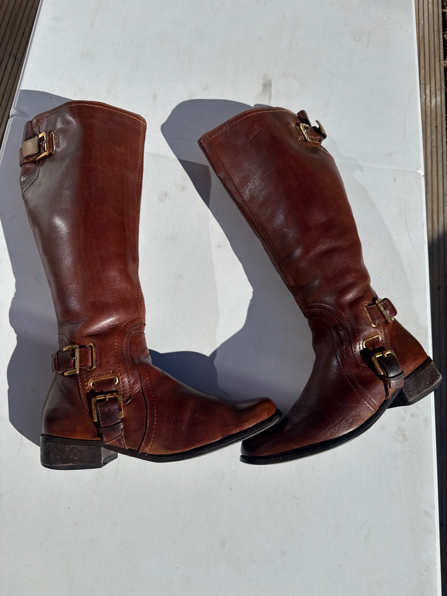 Dune Brown leather boots size 4UK, Dune, 4, Good condition — preloved on SilentSale®