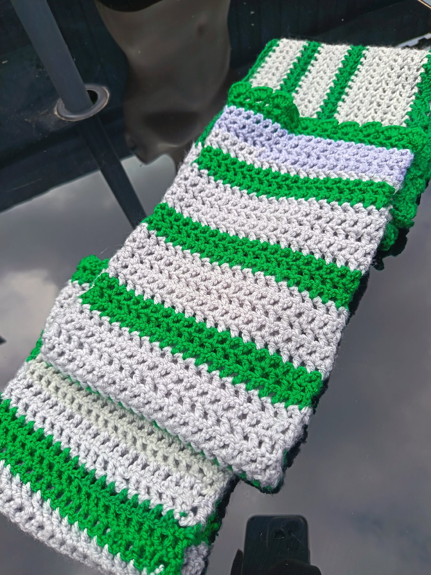 Handmade Crochet Crop Top Green and White Striped, Handmade, 10, Excellent condition — preloved on SilentSale®