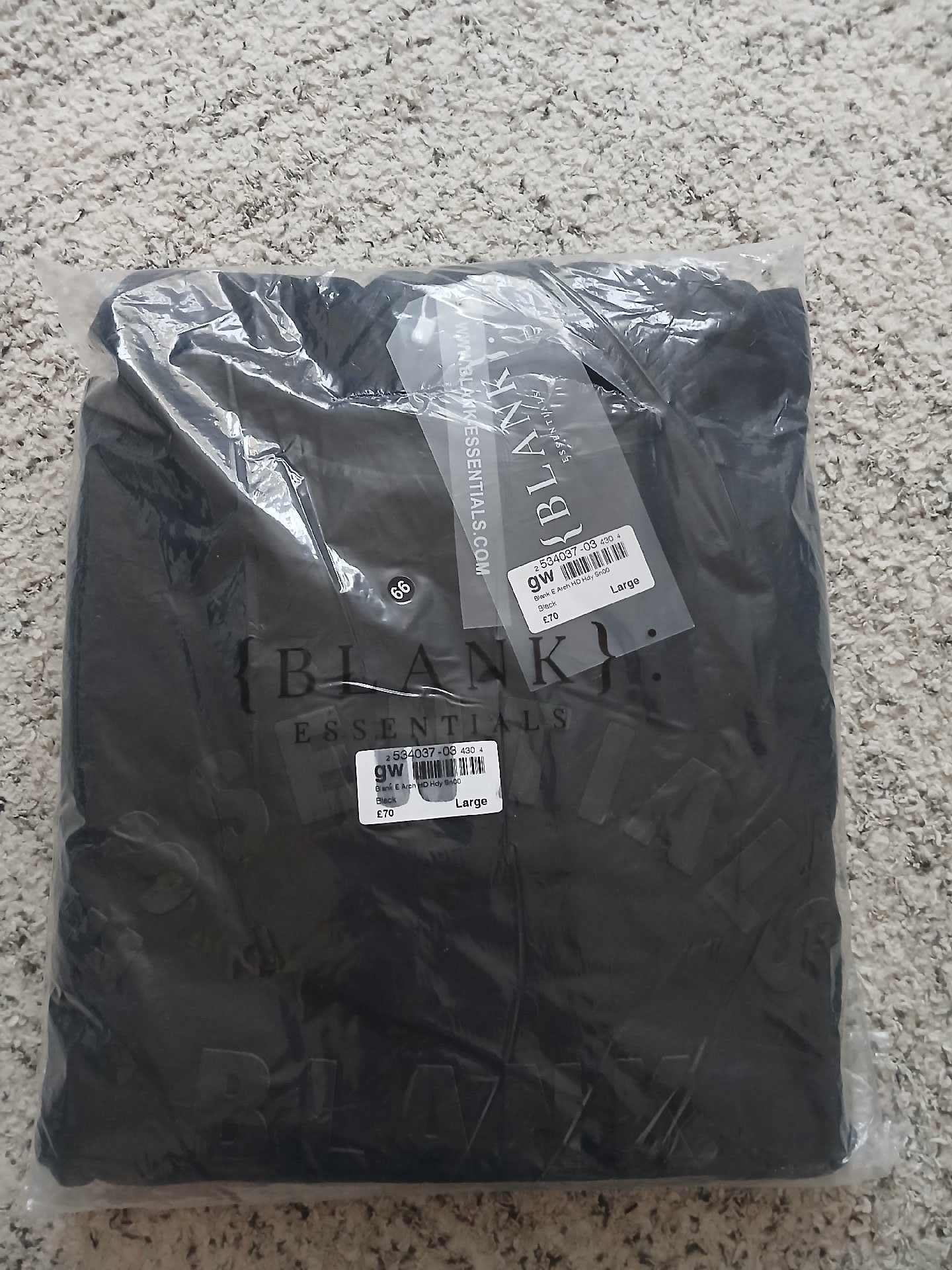 Blank Essentials Black Hoodie Large, Blank Essentials, L, New condition — preloved on SilentSale®