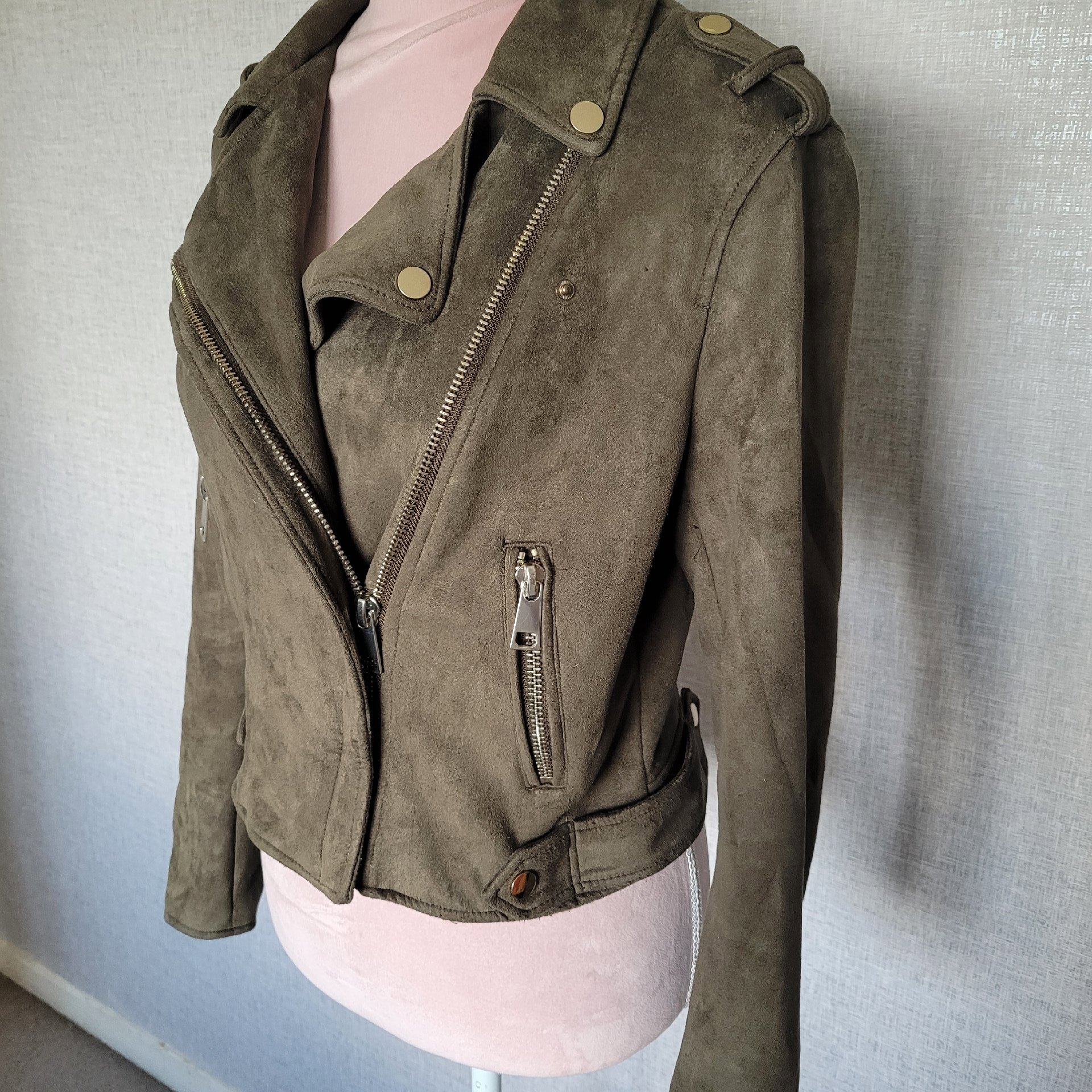 River Island Brown Suede Biker Jacket – Size 12, River Island, 12, Excellent condition — preloved on SilentSale®