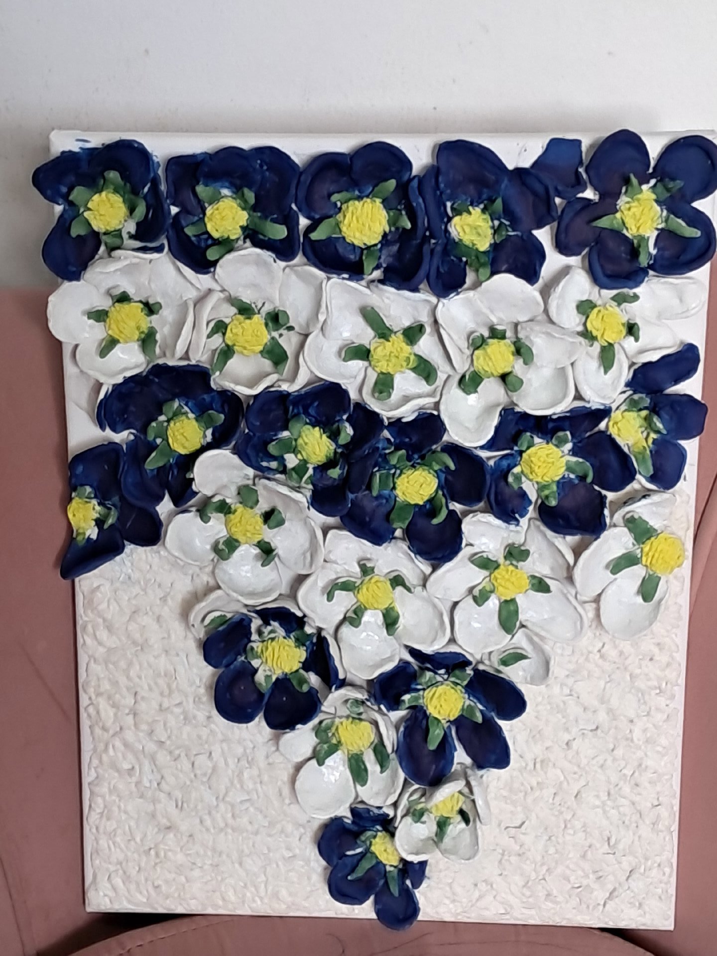 Handmade Ceramic Floral Wall Art Panel, selfmade, Medium, Excellent condition — preloved on SilentSale®