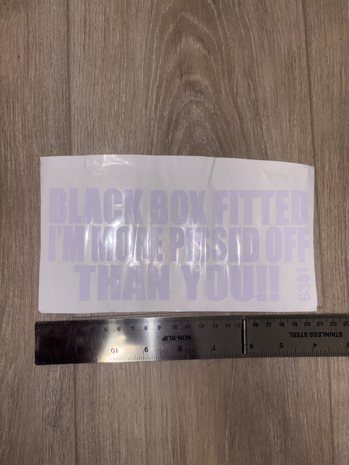 Glossy White Sticker Black Box Fitted Text, Black Box, One Size, New condition — preloved on SilentSale®