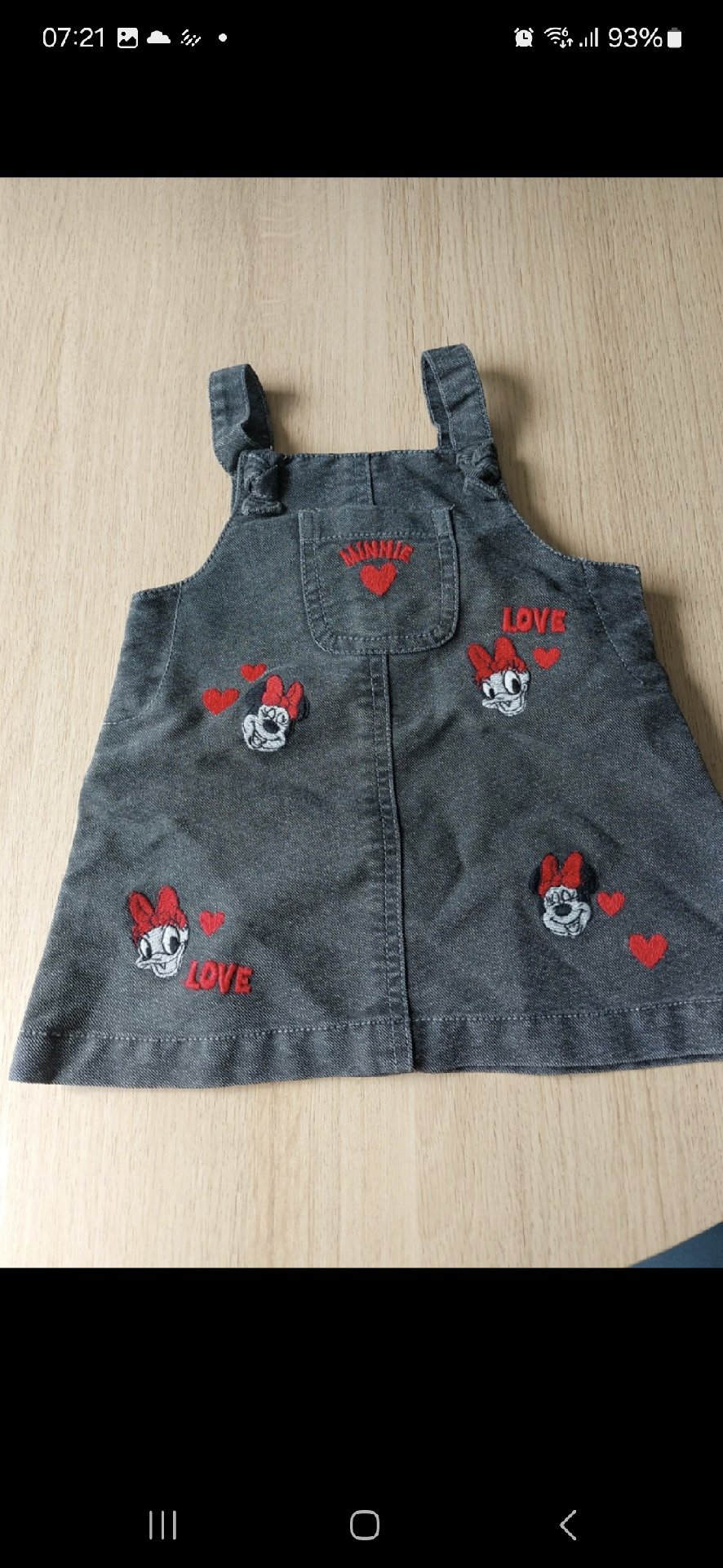 Disney Baby Minnie Mouse Grey Denim Dress 3-6 Months, George, 3-6 months, Excellent condition — preloved on SilentSale®