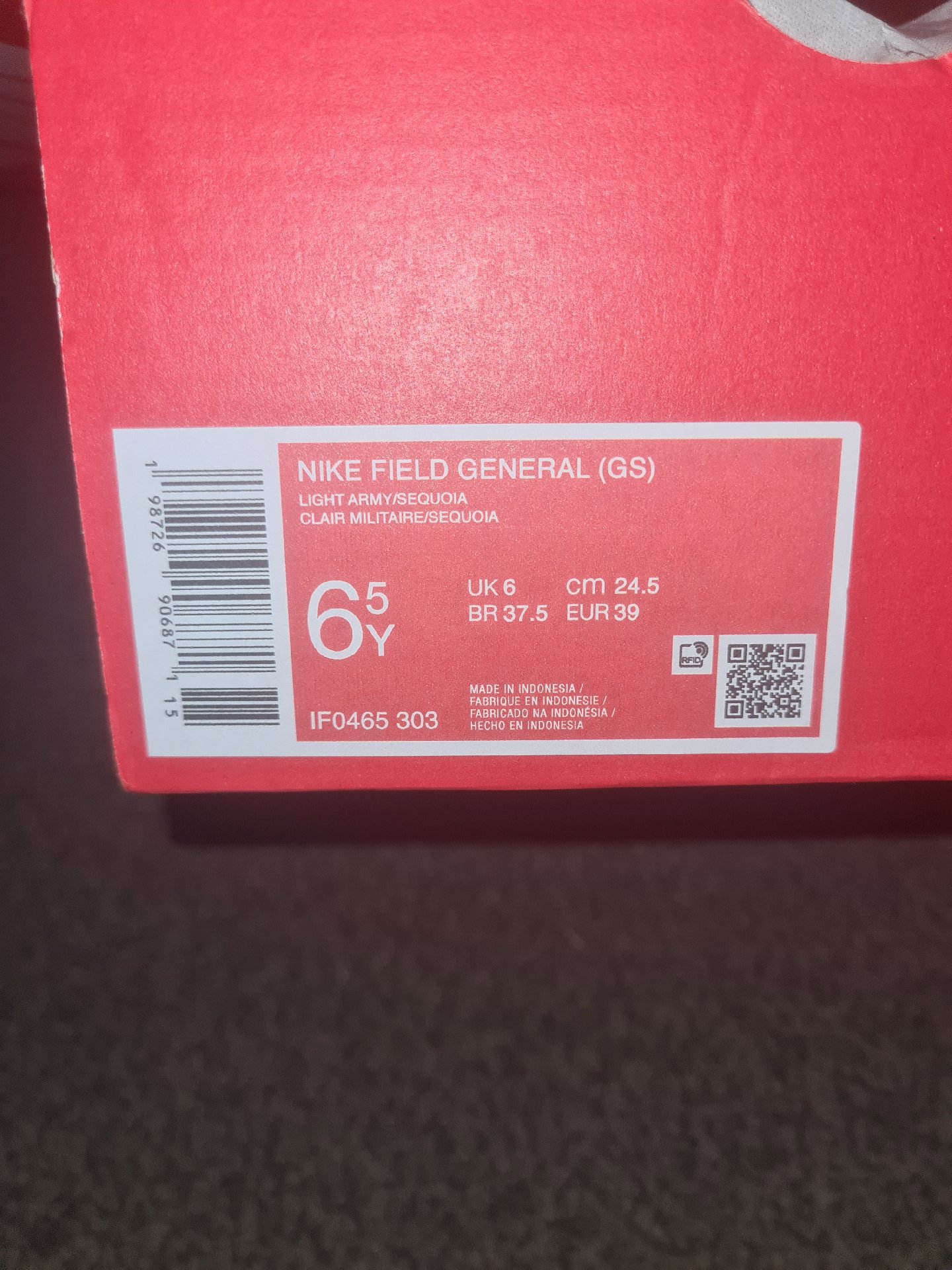 Nike Field General GS Light Army Sequoia Trainers – UK 6.5Y, Nike, UK 6.5Y, Excellent condition — preloved on SilentSale®