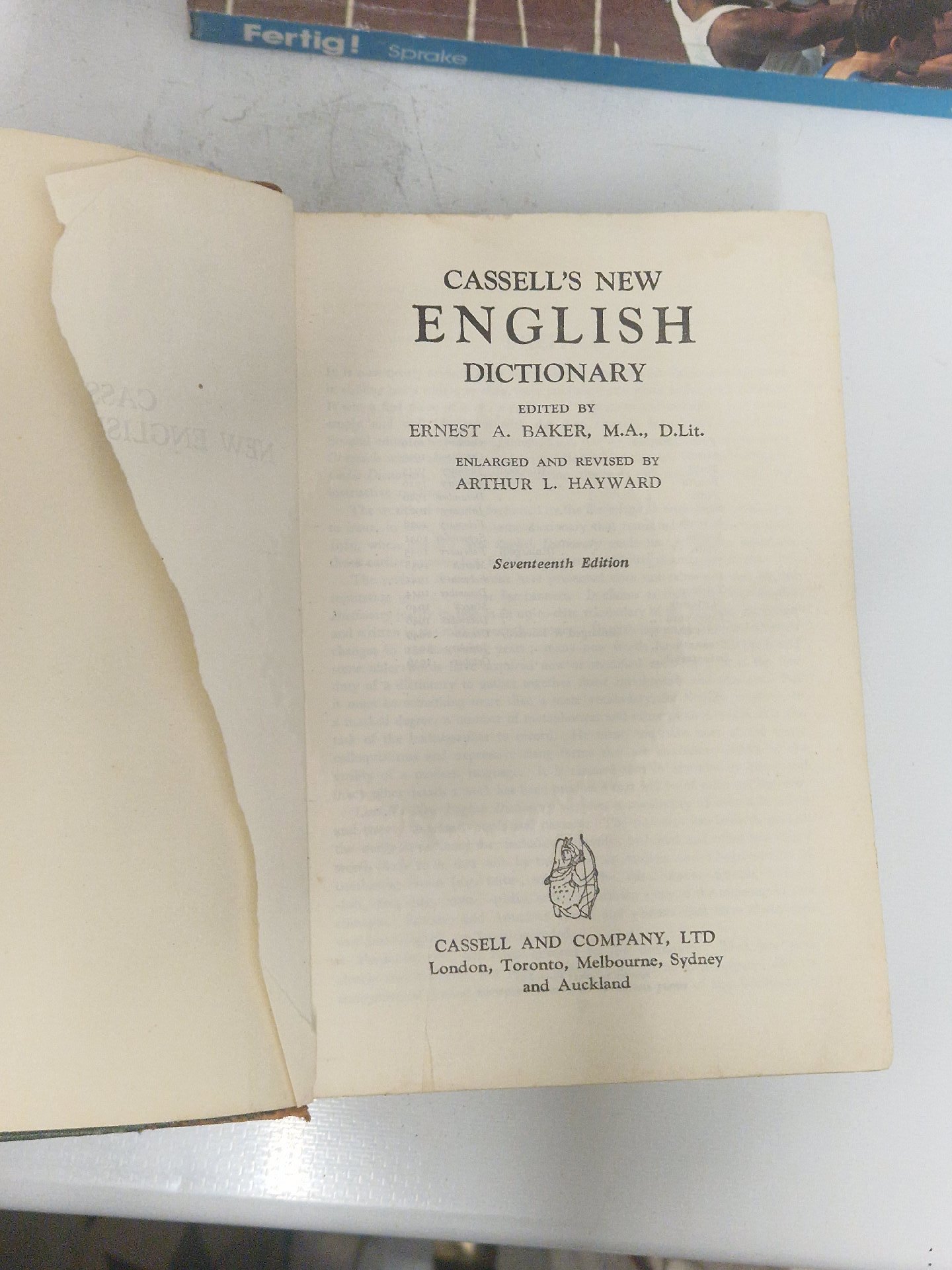 Hardcover book titled 'Cassell's New English Dictionary' edited by Ernest A. Baker, Baker, One Size, Good condition — preloved on SilentSale®