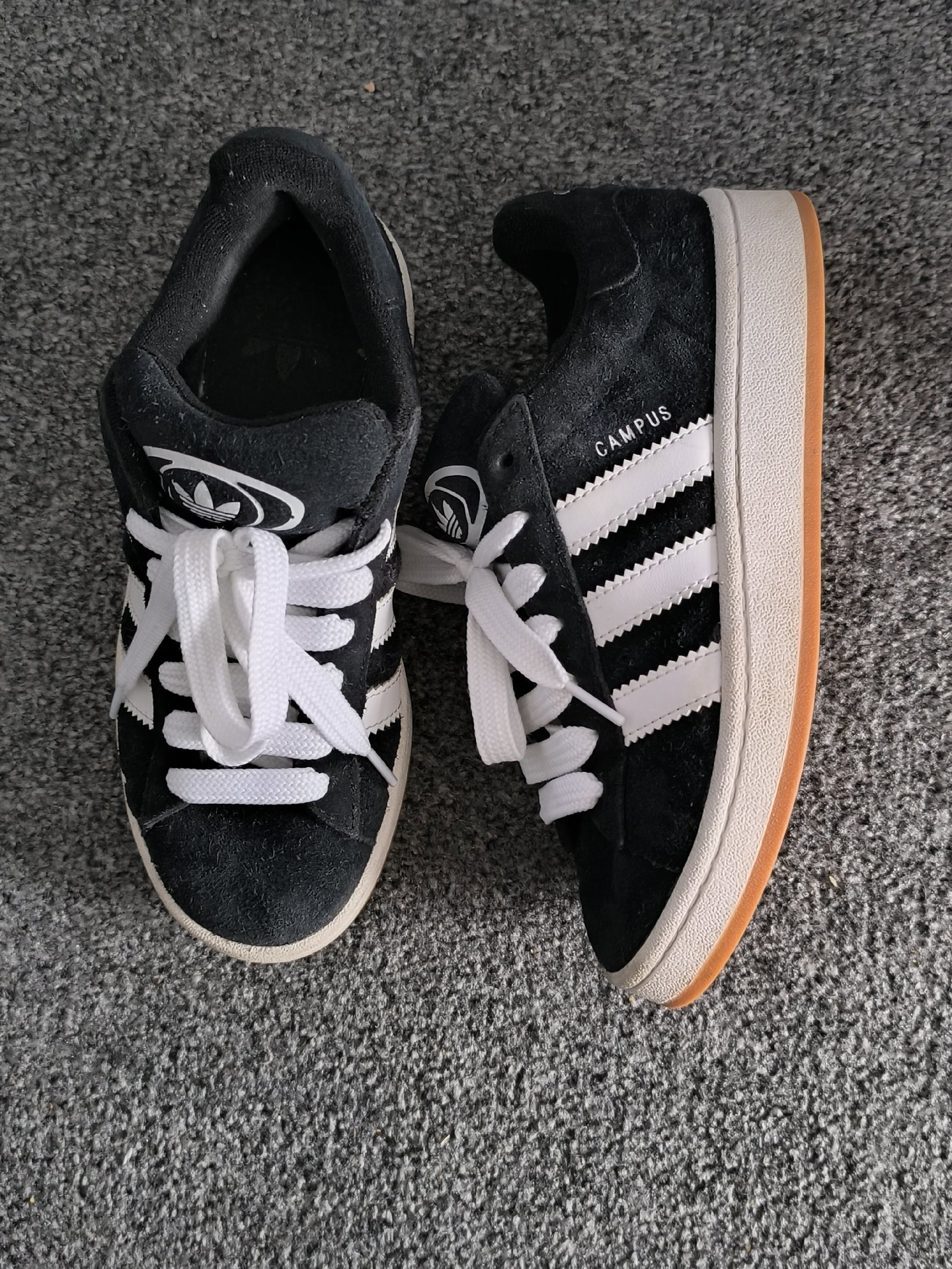 Adidas Campus 00s Black Suede Trainers with White Stripes, Adidas, 4, Good condition — preloved on SilentSale®