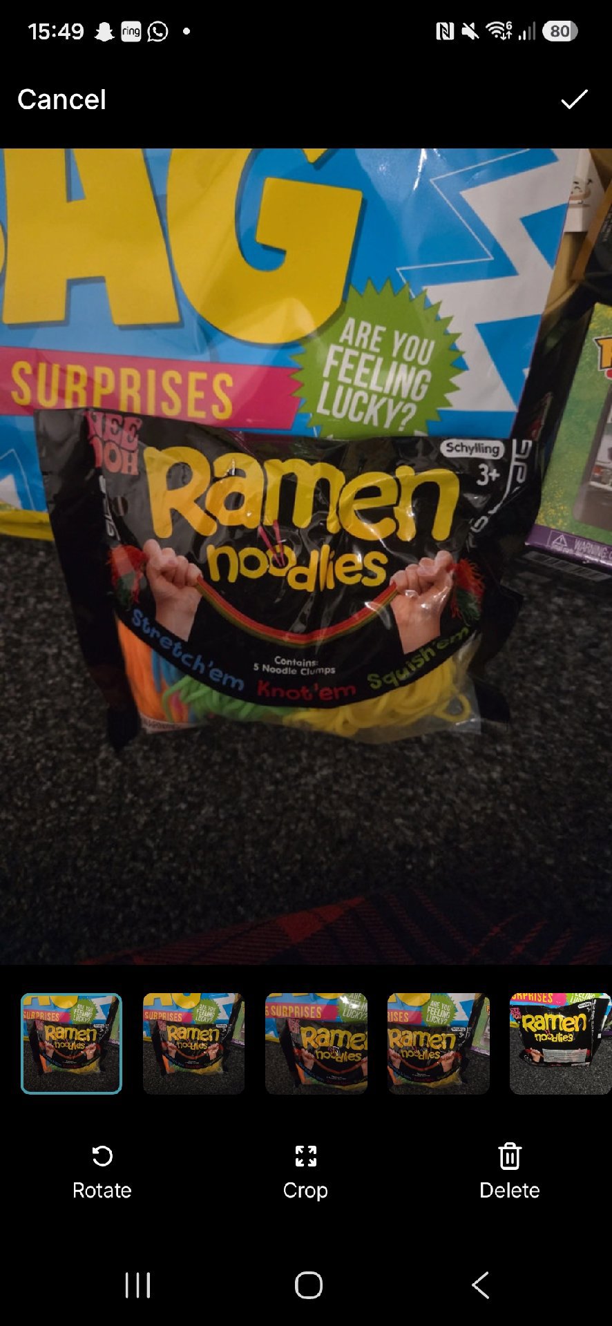 Schylling Ramen Noodles Stretchy Toy Pack, Schylling, 3 years, New condition — preloved on SilentSale®