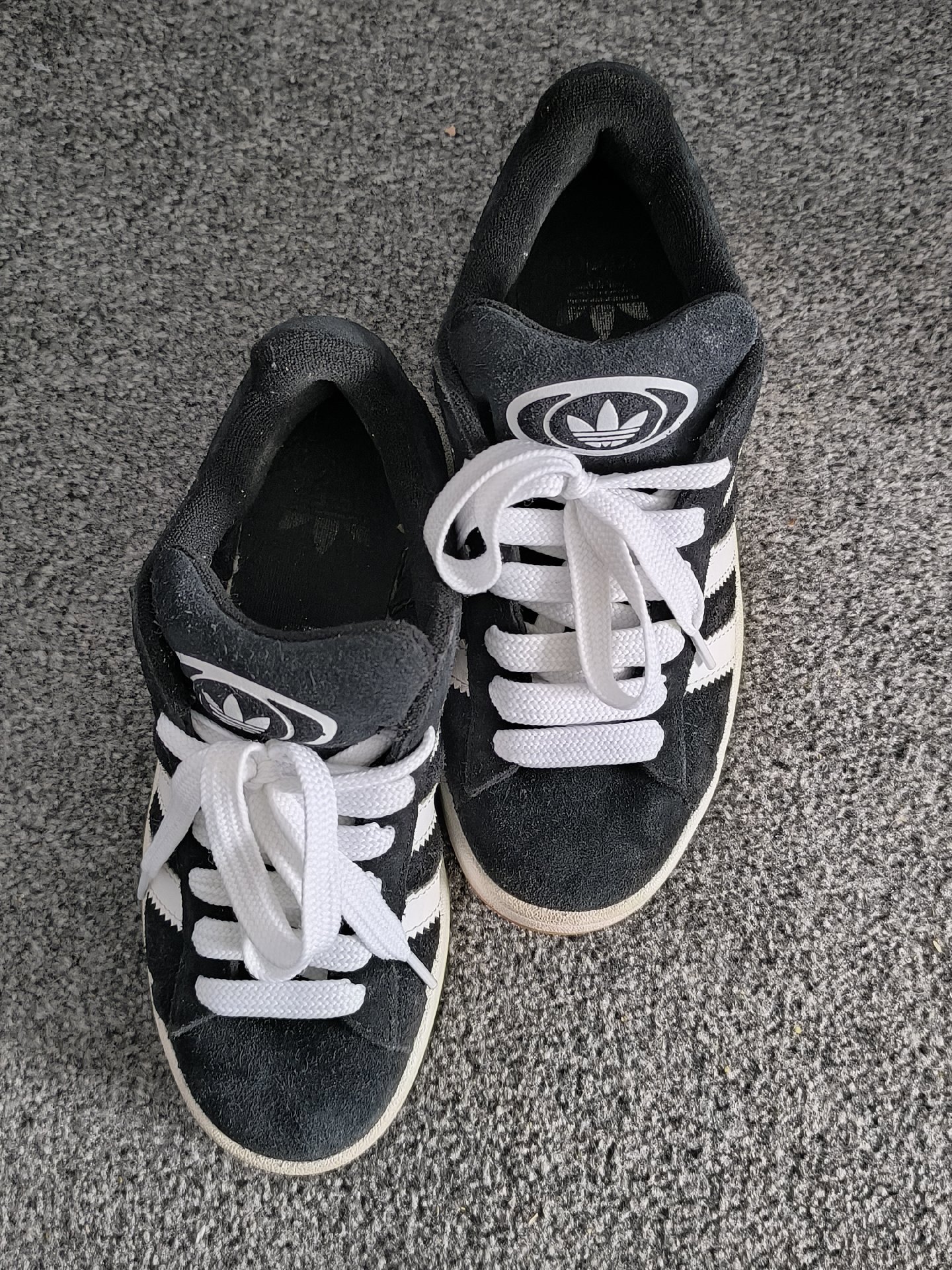 Adidas Campus 00s Black Suede Trainers with White Stripes, Adidas, 4, Good condition — preloved on SilentSale®