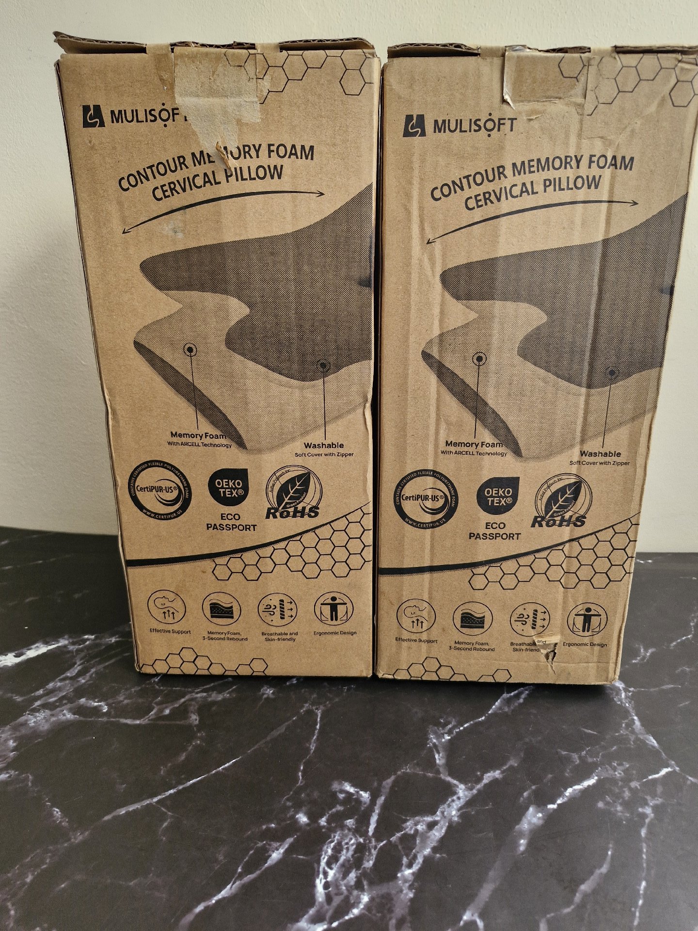Memory Foam Orthopedic Pillow with Neck Support, Mulisoft, One Size, New condition — preloved on SilentSale®