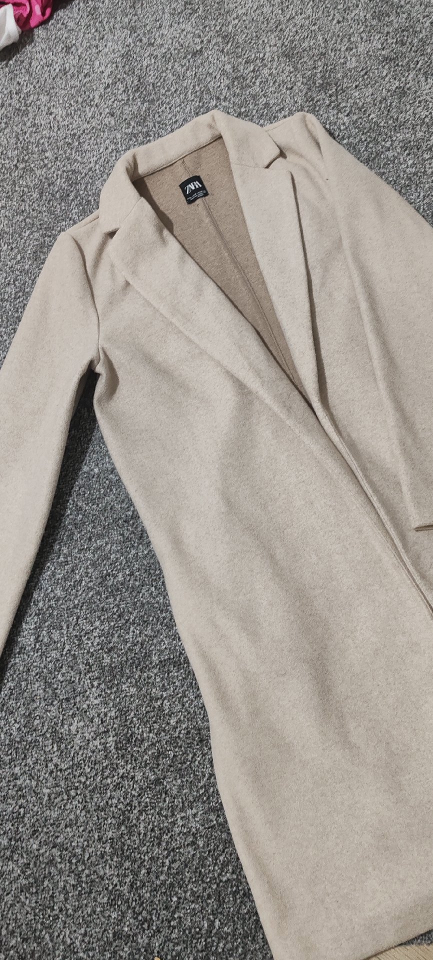 Zara Beige Long Wool Blend Coat, Zara, 10, Excellent condition — preloved on SilentSale®