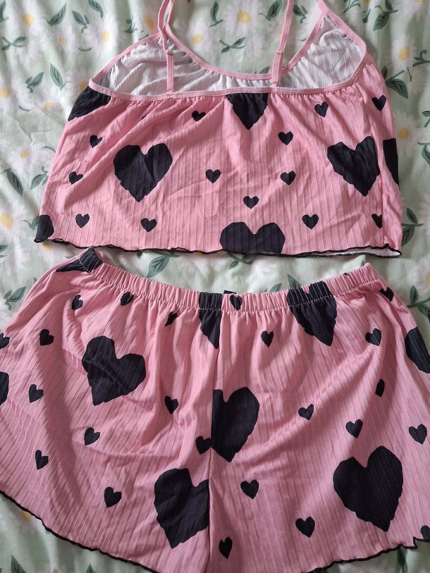 Pink Heart Print Cami Top and Shorts Set, Unbranded, XXL, New condition — preloved on SilentSale®
