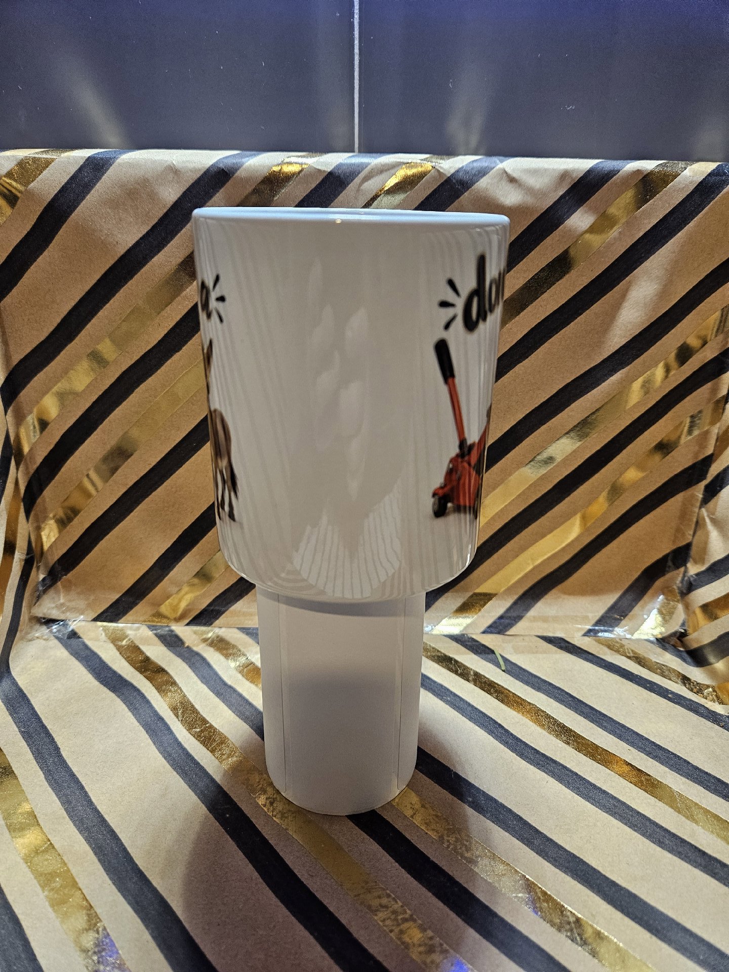 Ceramic Travel Mug Donkey Print with Handle, Unbranded, One Size, New condition — preloved on SilentSale®