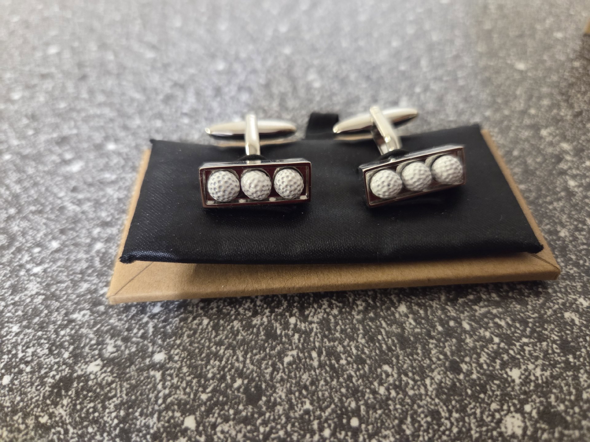 Golf Ball Design Silver Tone Cufflinks, BALL, One Size, Excellent condition — preloved on SilentSale®